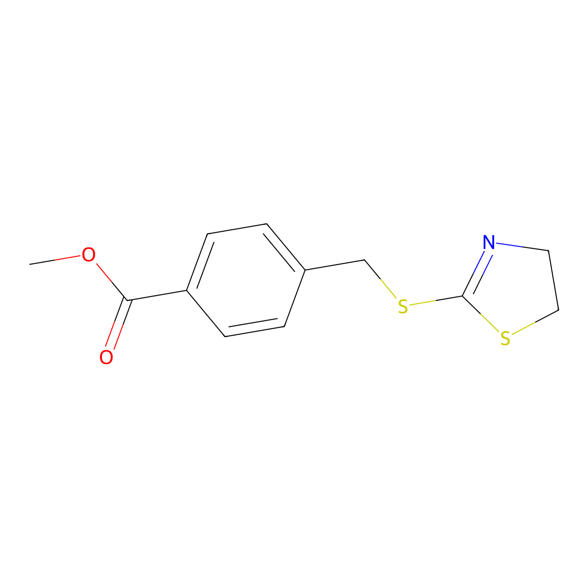 Methyl 4-[(4,5-dihydro-1,3-thiazol-2-ylsulfanyl)methyl]benzoate molecular structure, CAS 309921-74-2