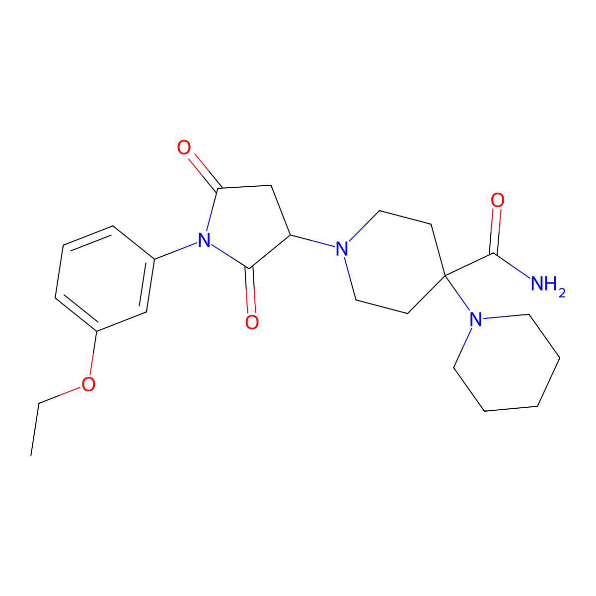1-[1-(3-Ethoxyphenyl)-2,5-dioxopyrrolidin-3-yl]-4-piperidin-1-ylpiperidine-4-carboxamide molecular structure, CAS 309921-90-2