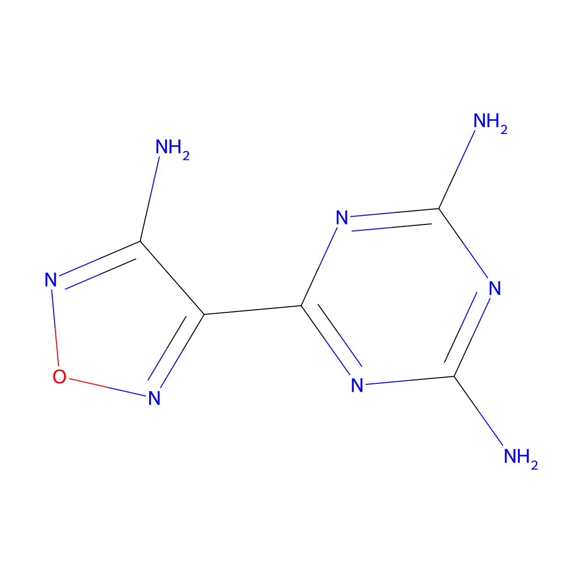 6-(4-Amino-1,2,5-oxadiazol-3-yl)-1,3,5-triazine-2,4-diamine molecular structure, CAS 309922-32-5