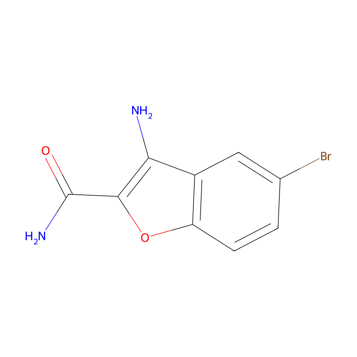 3-Amino-5-bromo-1-benzofuran-2-carboxamide molecular structure, CAS 309922-87-0