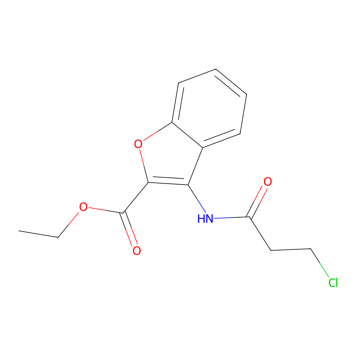 Ethyl 3-[(3-chloro-1-oxopropyl)amino]-2-benzofurancarboxylate molecular structure, CAS 309922-88-1