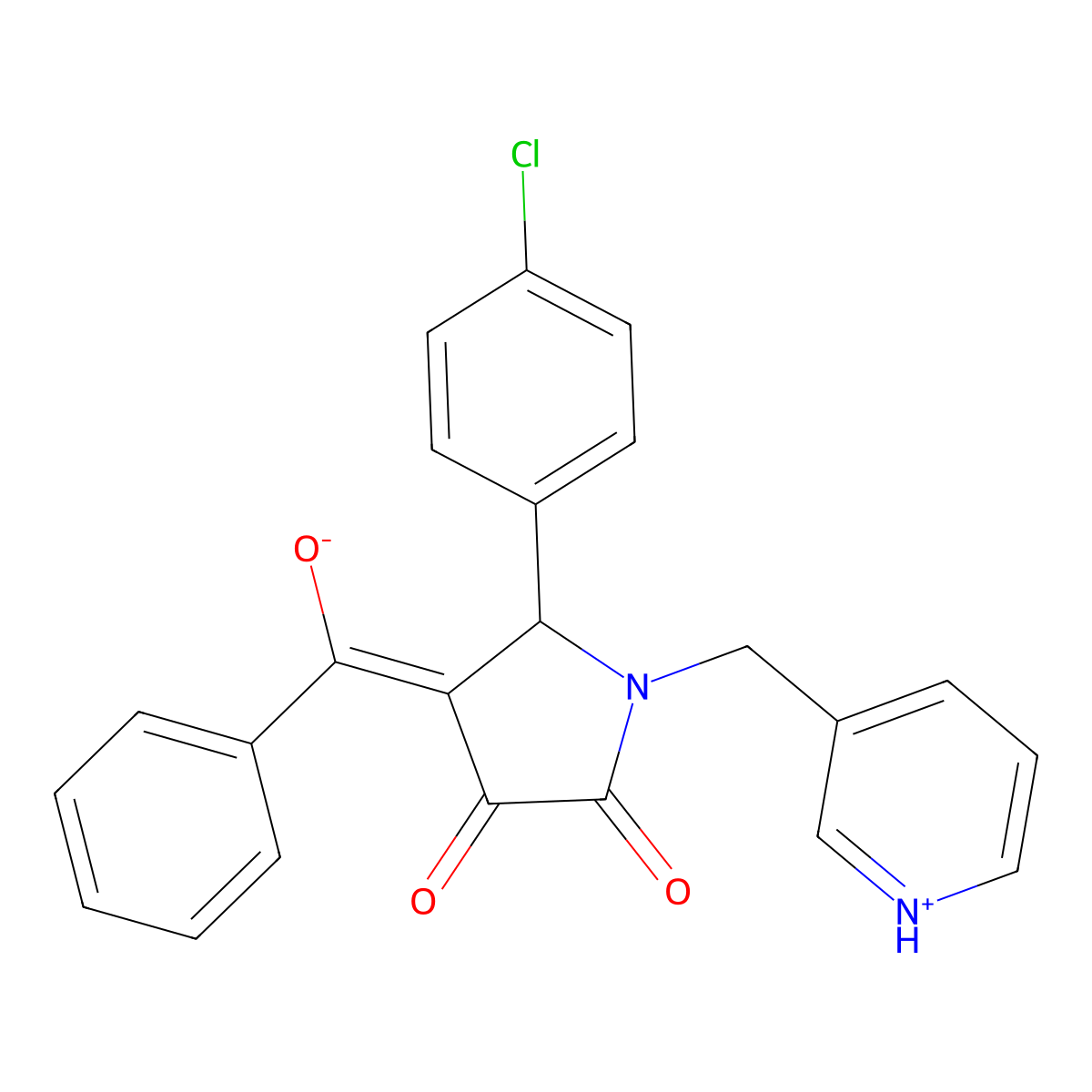 4-Benzoyl-5-(4-chlorophenyl)-3-hydroxy-1-(pyridin-3-ylmethyl)-1,5-dihydro-2h-pyrrol-2-one molecular structure, CAS 309923-37-3