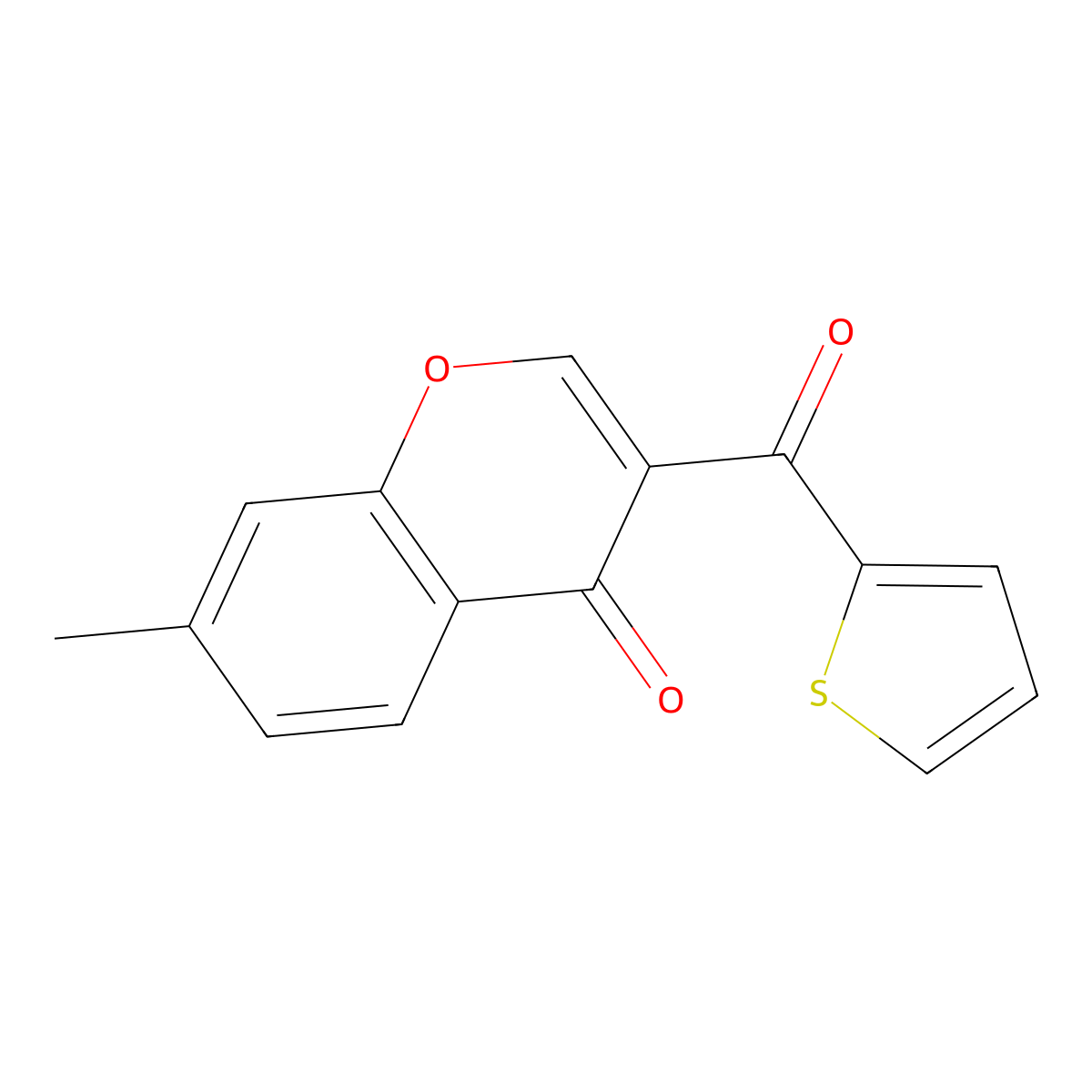 7-Methyl-3-(2-thienylcarbonyl)-4H-chromen-4-one molecular structure, CAS 309923-38-4