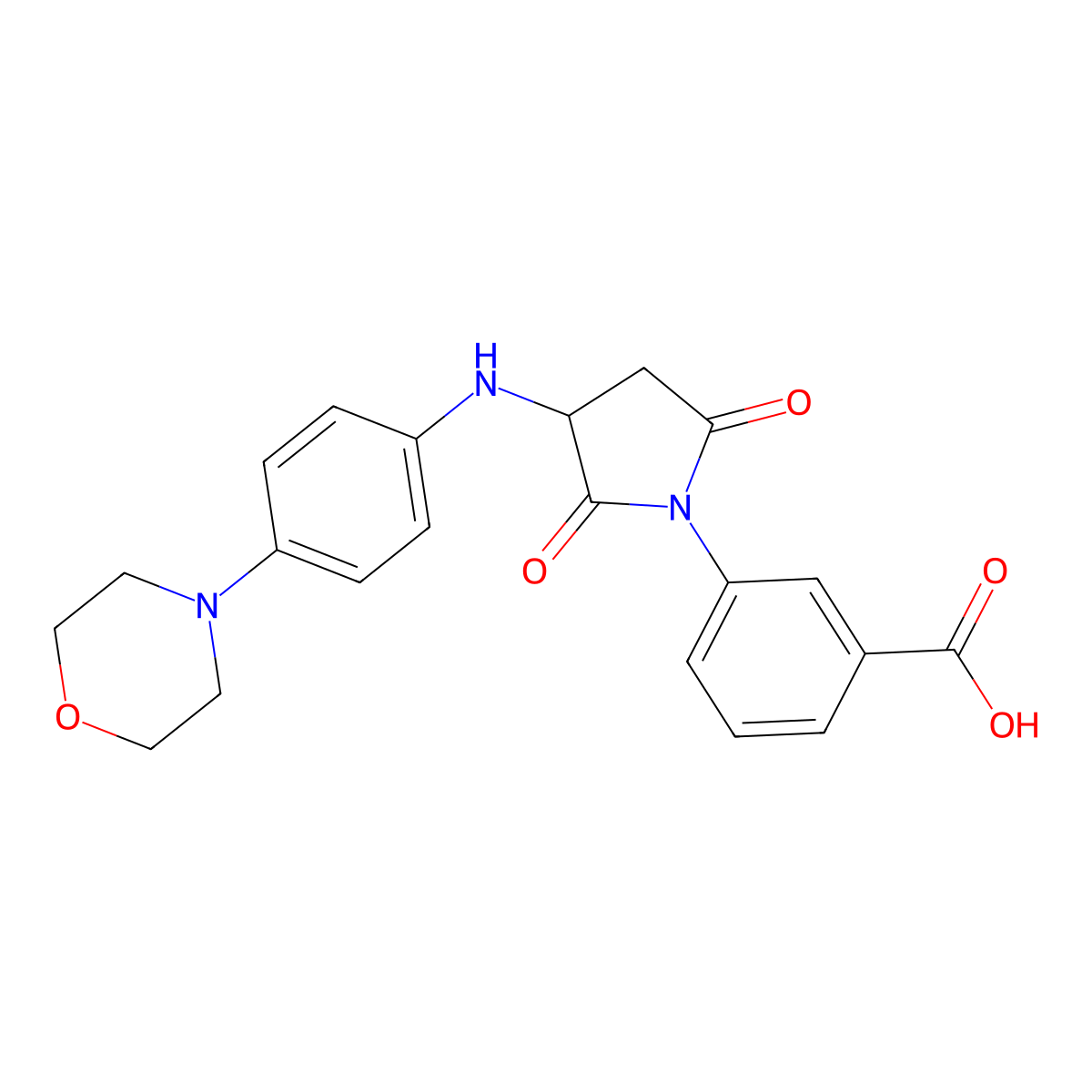 3-(3-{[4-(Morpholin-4-yl)phenyl]amino}-2,5-dioxopyrrolidin-1-yl)benzoic acid molecular structure, CAS 309924-00-3