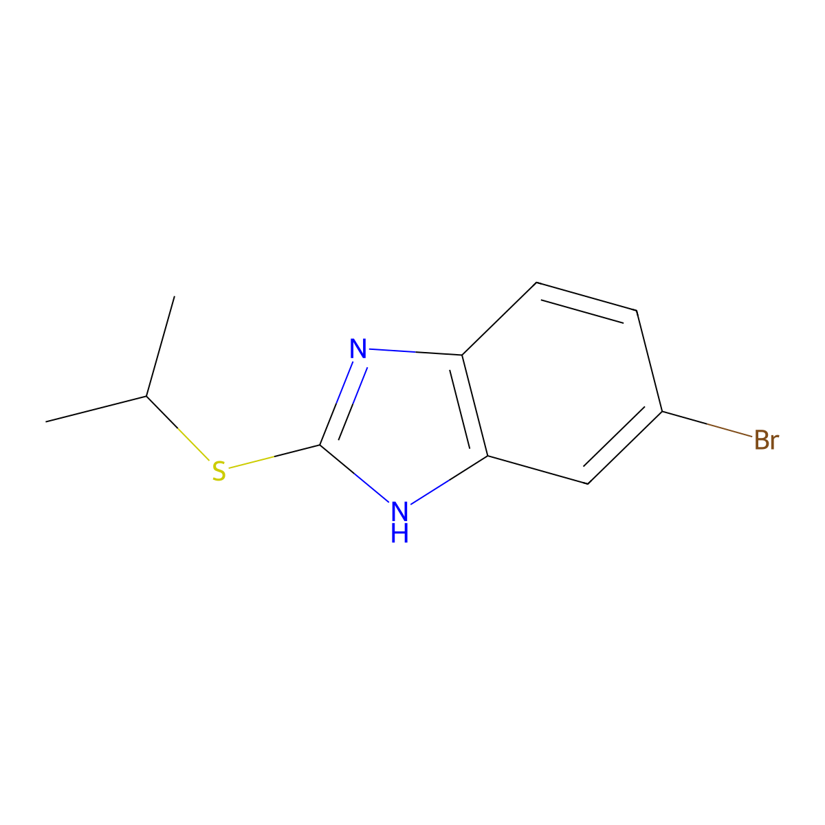 6-Bromo-2-(isopropylthio)-1H-benzo[d]imidazole molecular structure, CAS 309924-62-7