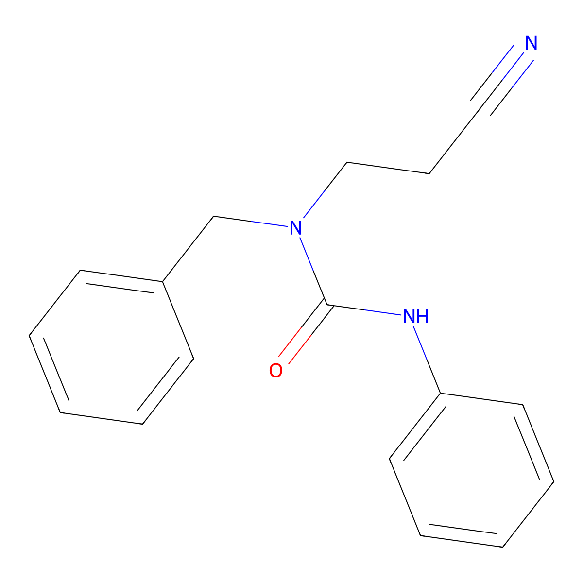 1-Benzyl-1-(2-cyanoethyl)-3-phenylurea molecular structure, CAS 309924-69-4