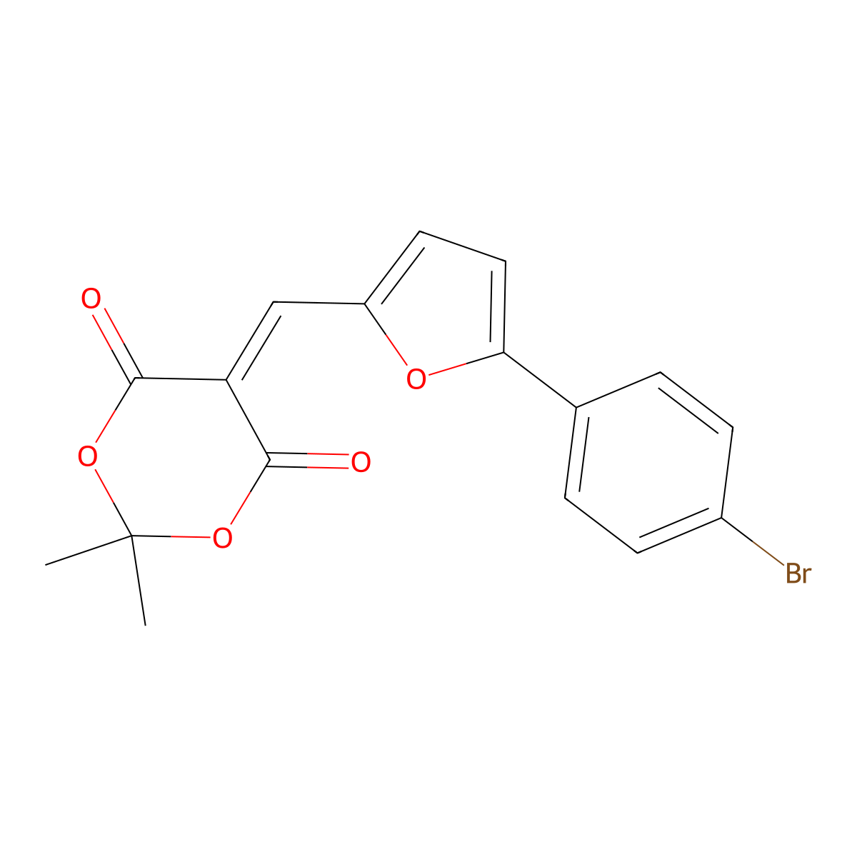 5-{[5-(4-Bromophenyl)furan-2-yl]methylidene}-2,2-dimethyl-1,3-dioxane-4,6-dione molecular structure, CAS 309925-30-2