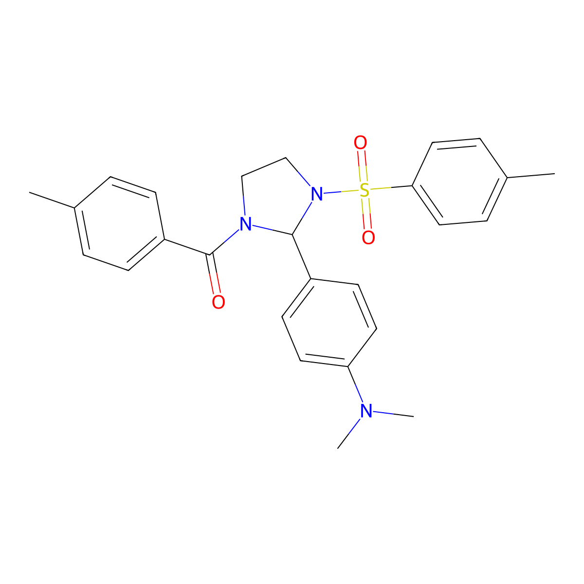 [2-[4-(Dimethylamino)phenyl]-3-[(4-methylphenyl)sulfonyl]-1-imidazolidinyl](4-methylphenyl)methanone molecular structure, CAS 309925-79-9