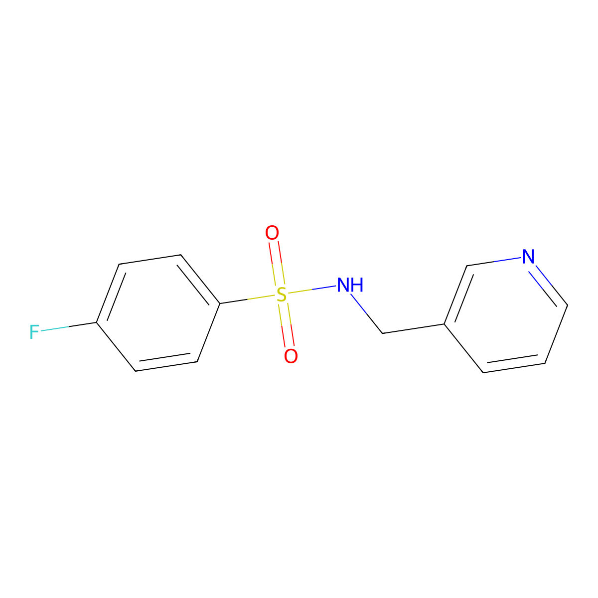 4-fluoro-N-(pyridin-3-ylmethyl)benzenesulfonamide molecular structure, CAS 309925-80-2