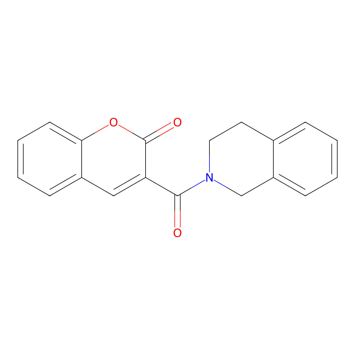 3-(1,2,3,4-tetrahydroisoquinoline-2-carbonyl)-2H-chromen-2-one molecular structure, CAS 309926-33-8