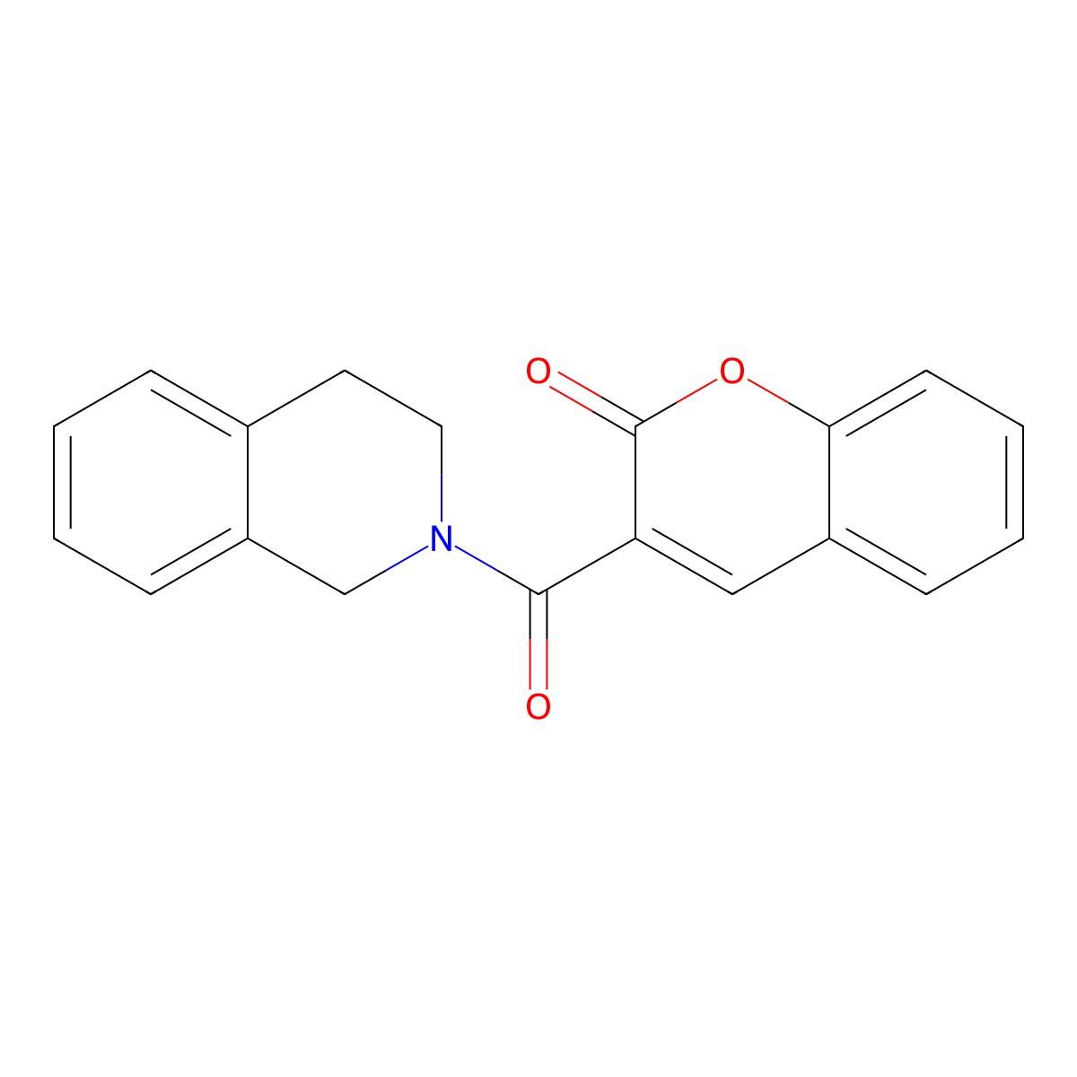 3-(1,2,3,4-tetrahydroisoquinoline-2-carbonyl)-2H-chromen-2-one molecular structure, CAS 309926-33-8