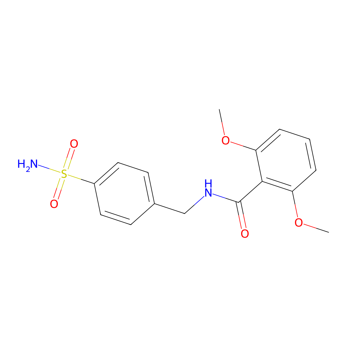 2,6-dimethoxy-N-(4-sulfamoylbenzyl)benzamide molecular structure, CAS 309927-46-6