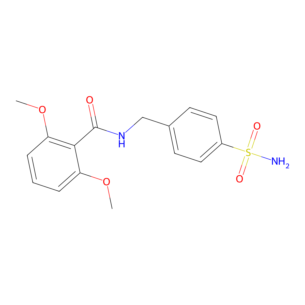 2,6-dimethoxy-N-(4-sulfamoylbenzyl)benzamide molecular structure, CAS 309927-46-6