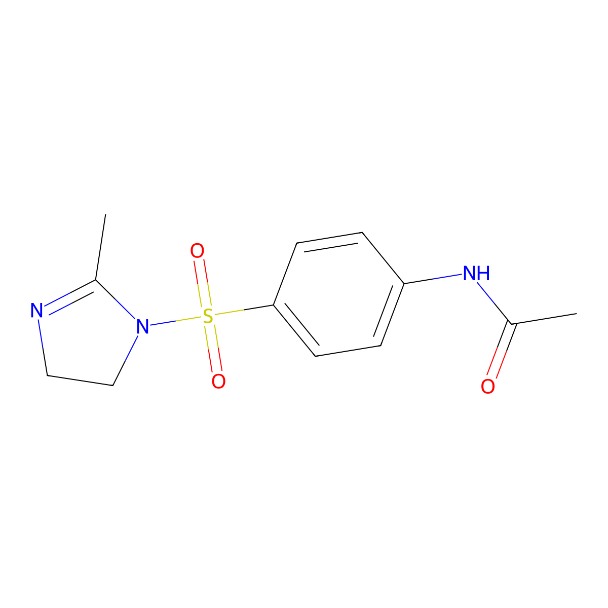 N-{4-[(2-methyl-4,5-dihydro-1H-imidazol-1-yl)sulfonyl]phenyl}acetamide molecular structure, CAS 309927-48-8