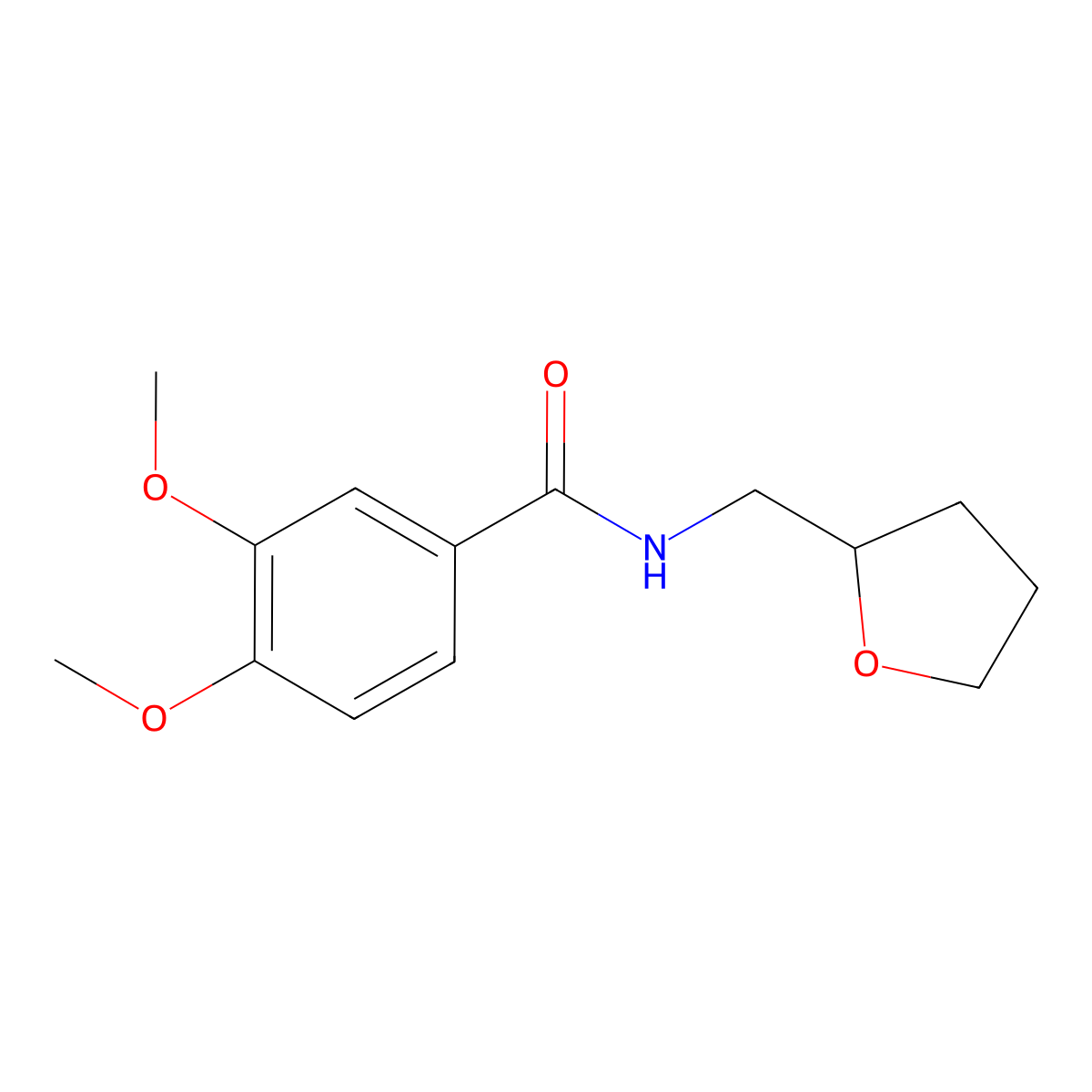 3,4-dimethoxy-N-(oxolan-2-ylmethyl)benzamide molecular structure, CAS 309927-61-5