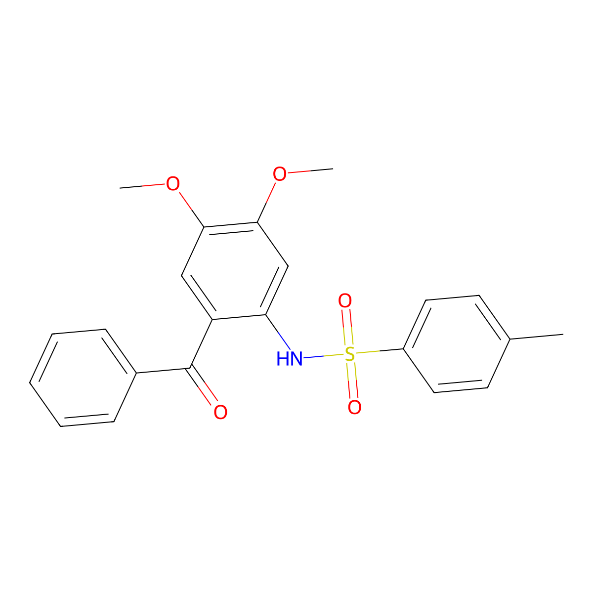 N-(2-benzoyl-4,5-dimethoxyphenyl)-4-methylbenzenesulfonamide molecular structure, CAS 309927-64-8