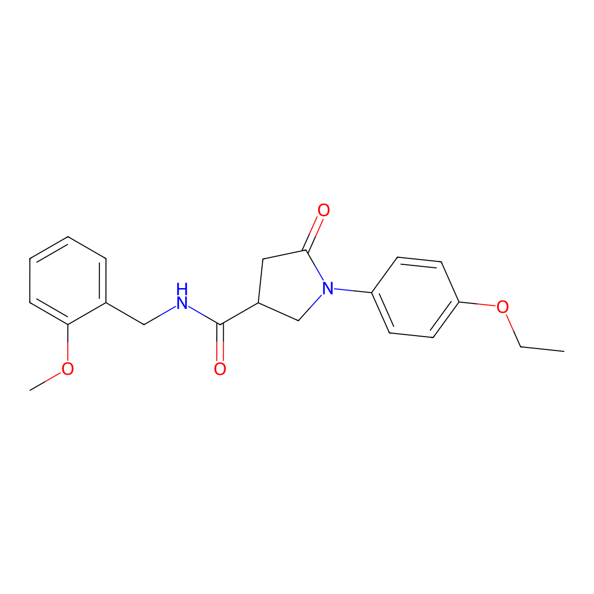 1-(4-ethoxyphenyl)-N-(2-methoxybenzyl)-5-oxopyrrolidine-3-carboxamide molecular structure, CAS 309928-64-1