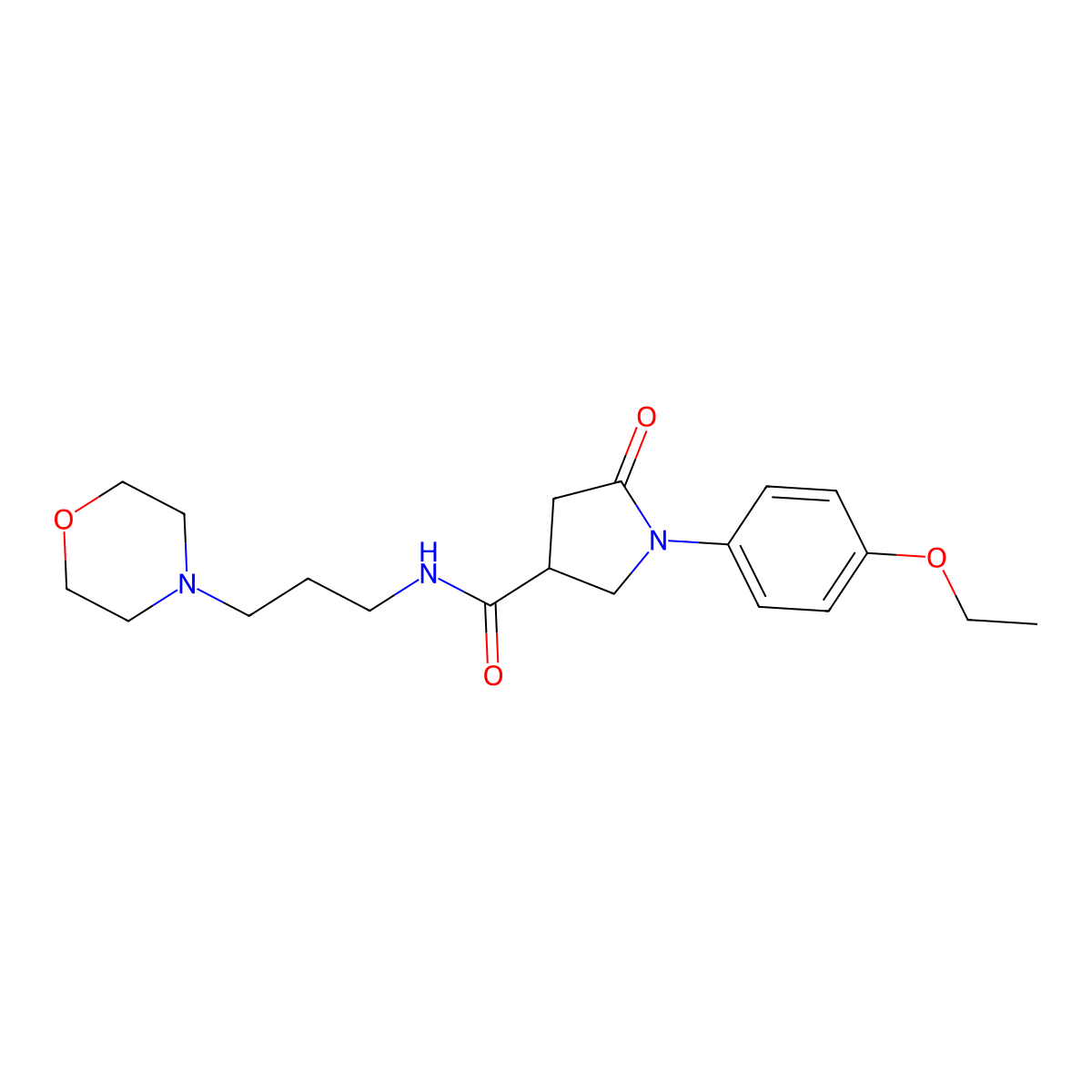 1-(4-ethoxyphenyl)-N-[3-(4-morpholinyl)propyl]-5-oxo-3-pyrrolidinecarboxamide molecular structure, CAS 309928-65-2