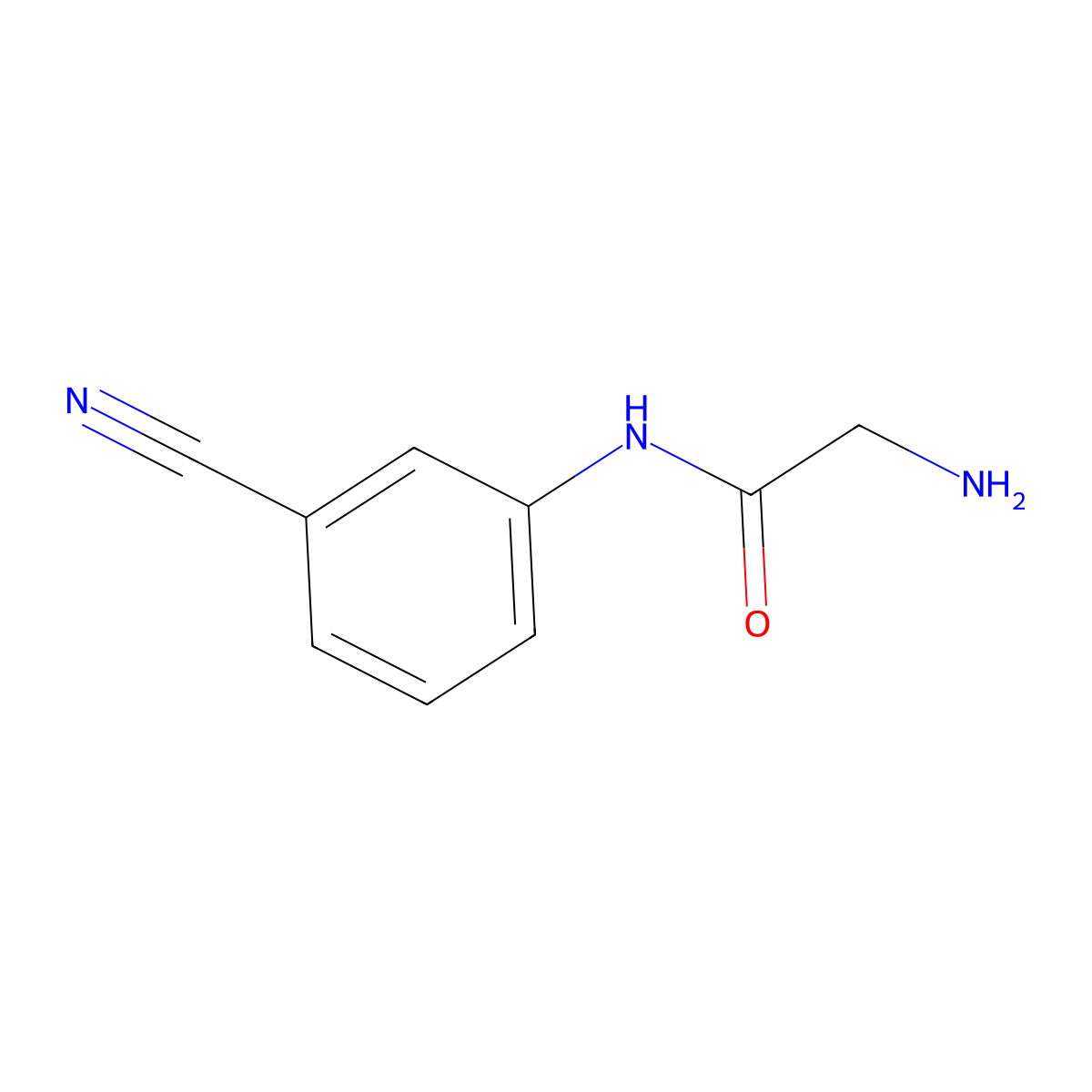 2-amino-N-(3-cyanophenyl)acetamide molecular structure, CAS 309930-47-0