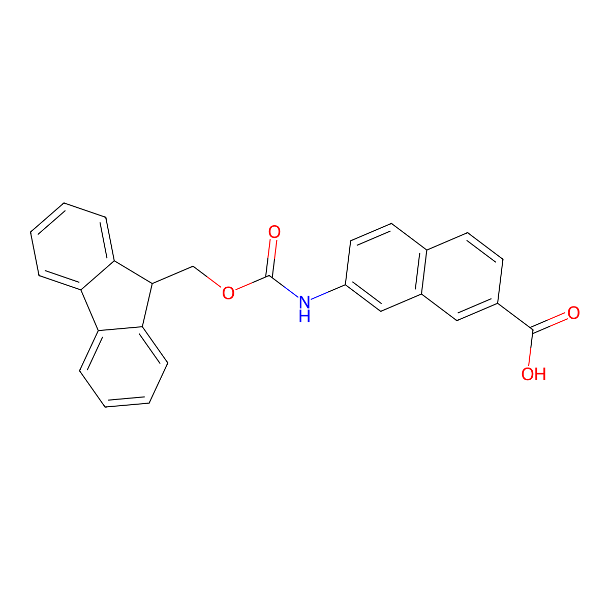 7-({[(9H-fluoren-9-yl)methoxy]carbonyl}amino)naphthalene-2-carboxylic acid molecular structure, CAS 309933-14-0