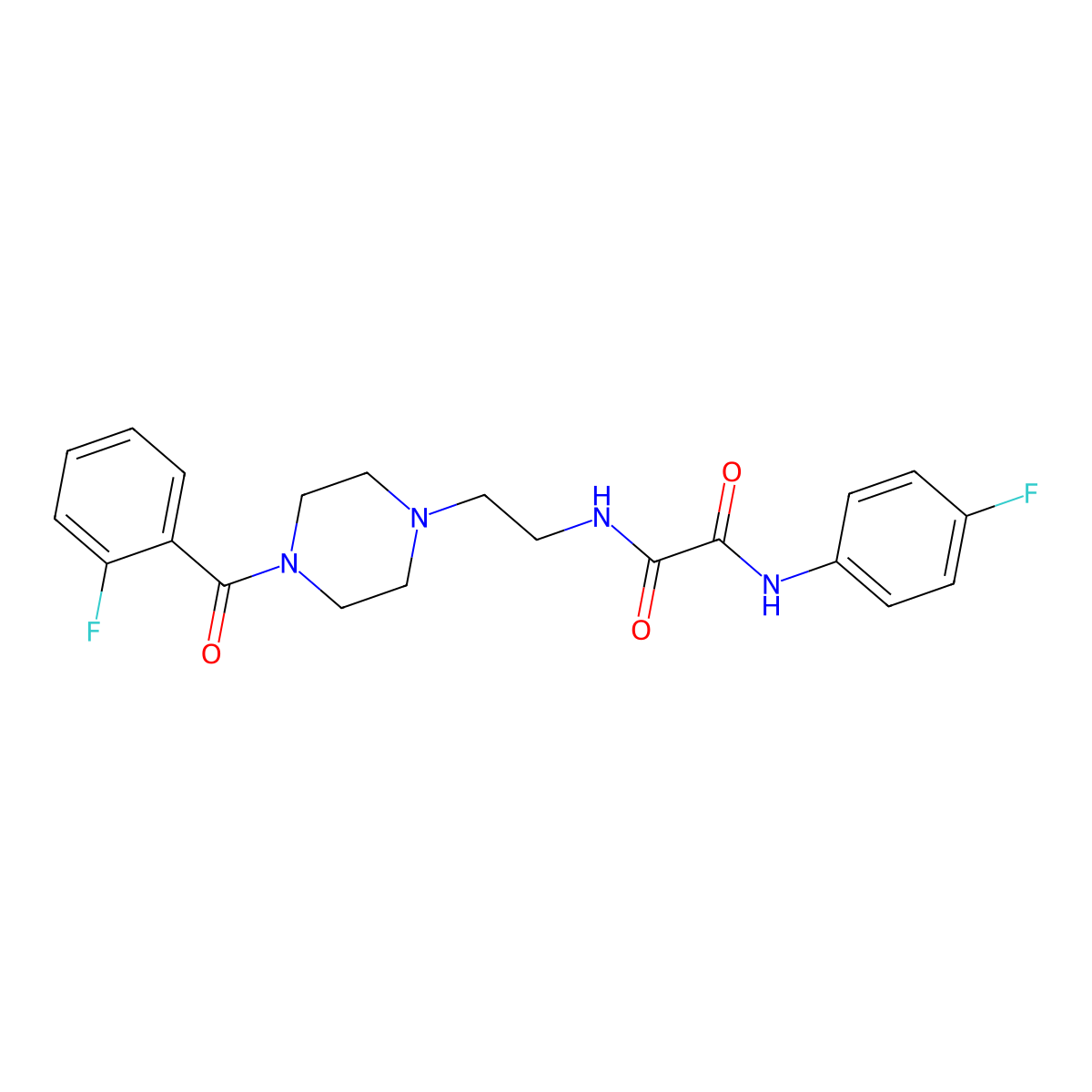 N-[2-[4-(2-fluorobenzoyl)piperazin-1-yl]ethyl]-N'-(4-fluorophenyl)oxamide molecular structure, CAS 309935-68-0