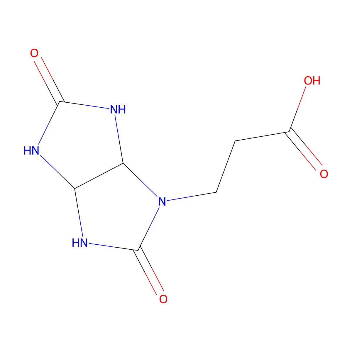 3-(2,5-Dioxohexahydroimidazo[4,5-d]imidazol-1(2H)-yl)propanoic acid molecular structure, CAS 309935-84-0