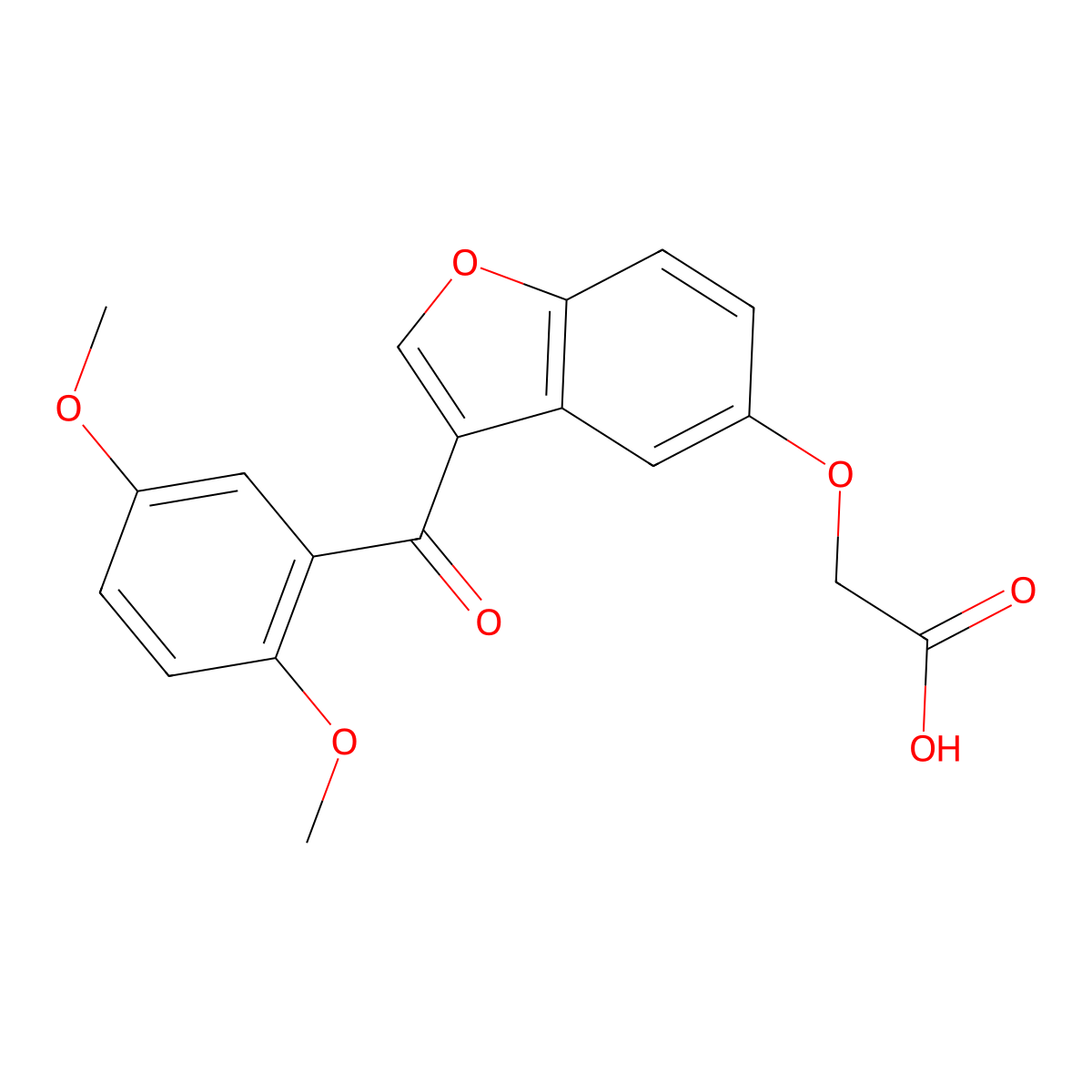 {[3-(2,5-Dimethoxybenzoyl)-1-benzofuran-5-yl]oxy}acetic acid molecular structure, CAS 309935-94-2