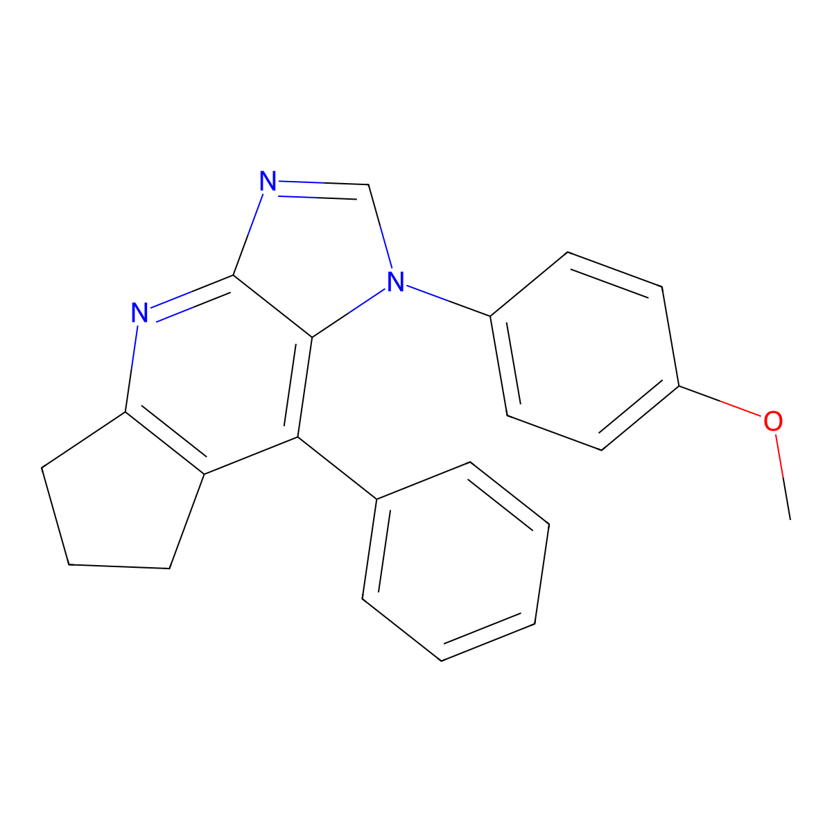 1,5,6,7-Tetrahydro-1-(4-methoxyphenyl)-8-phenylcyclopent[b]imidazo[4,5-e]pyridine molecular structure, CAS 309935-99-7