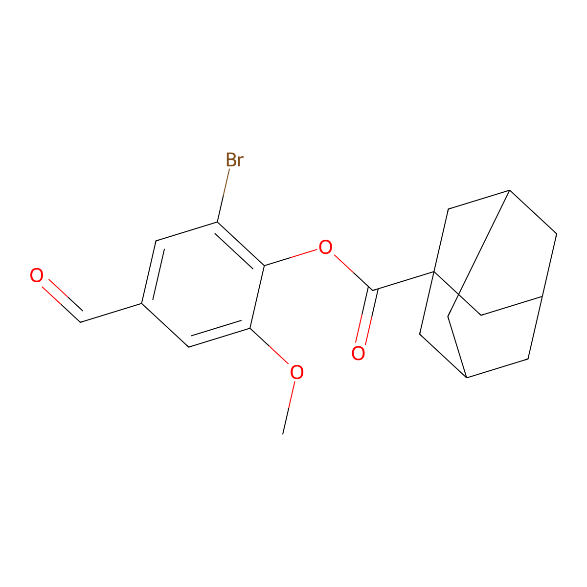 2-Bromo-4-formyl-6-methoxyphenyl adamantane-1-carboxylate molecular structure, CAS 309936-78-5