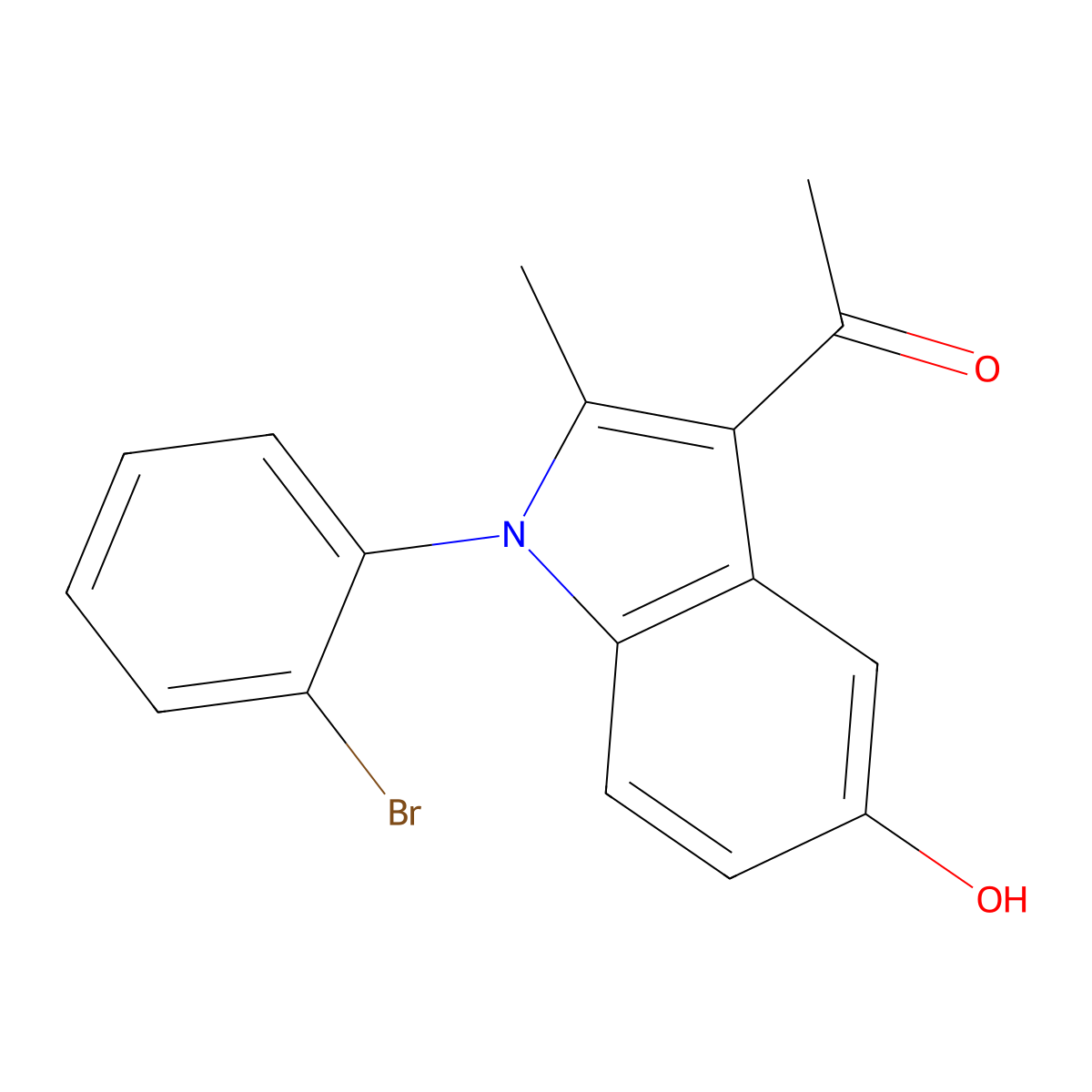 1-[1-(2-Bromophenyl)-5-hydroxy-2-methylindol-3-yl]ethanone molecular structure, CAS 309936-91-2