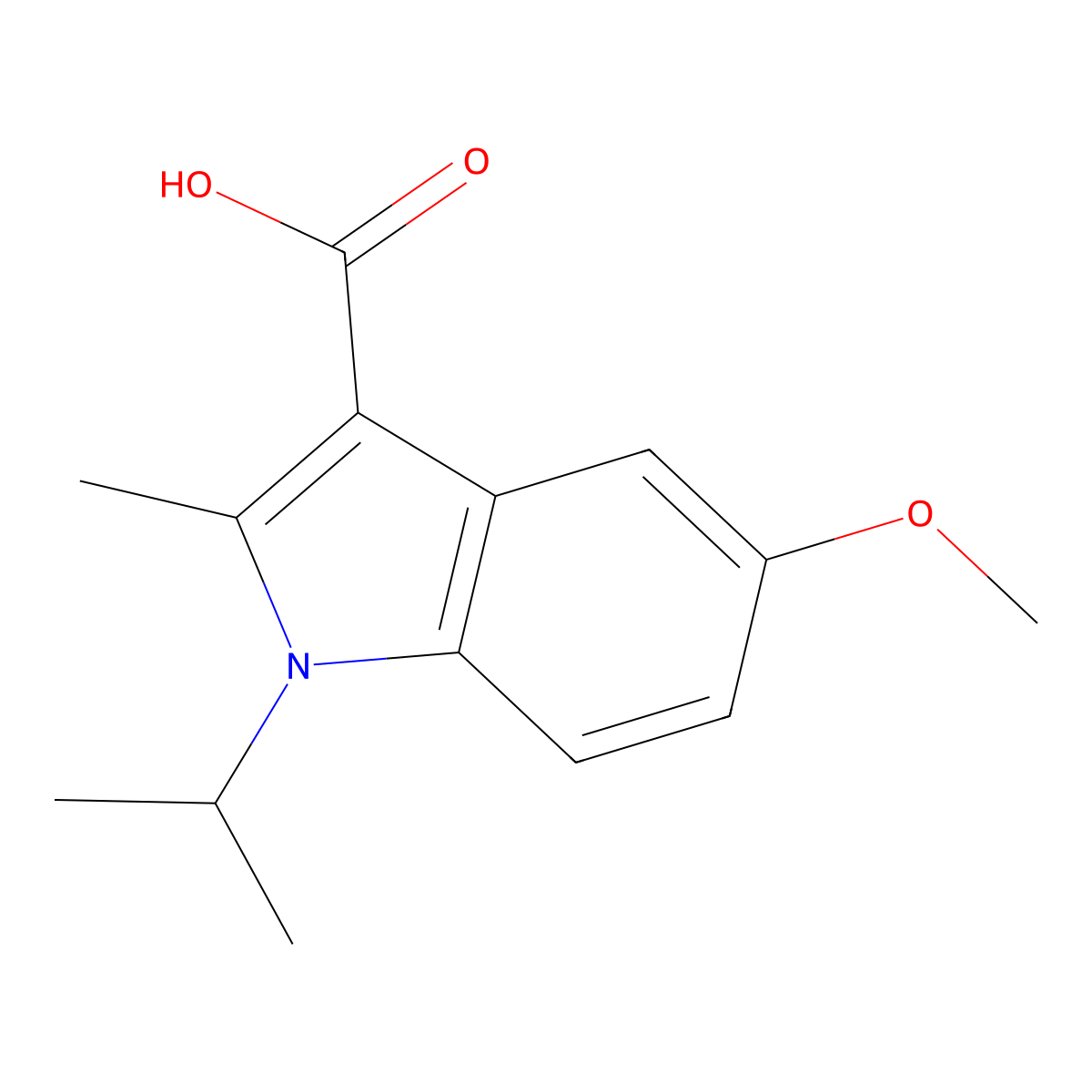 1-Isopropyl-5-methoxy-2-methyl-1H-indole-3-carboxylic acid molecular structure, CAS 309936-94-5