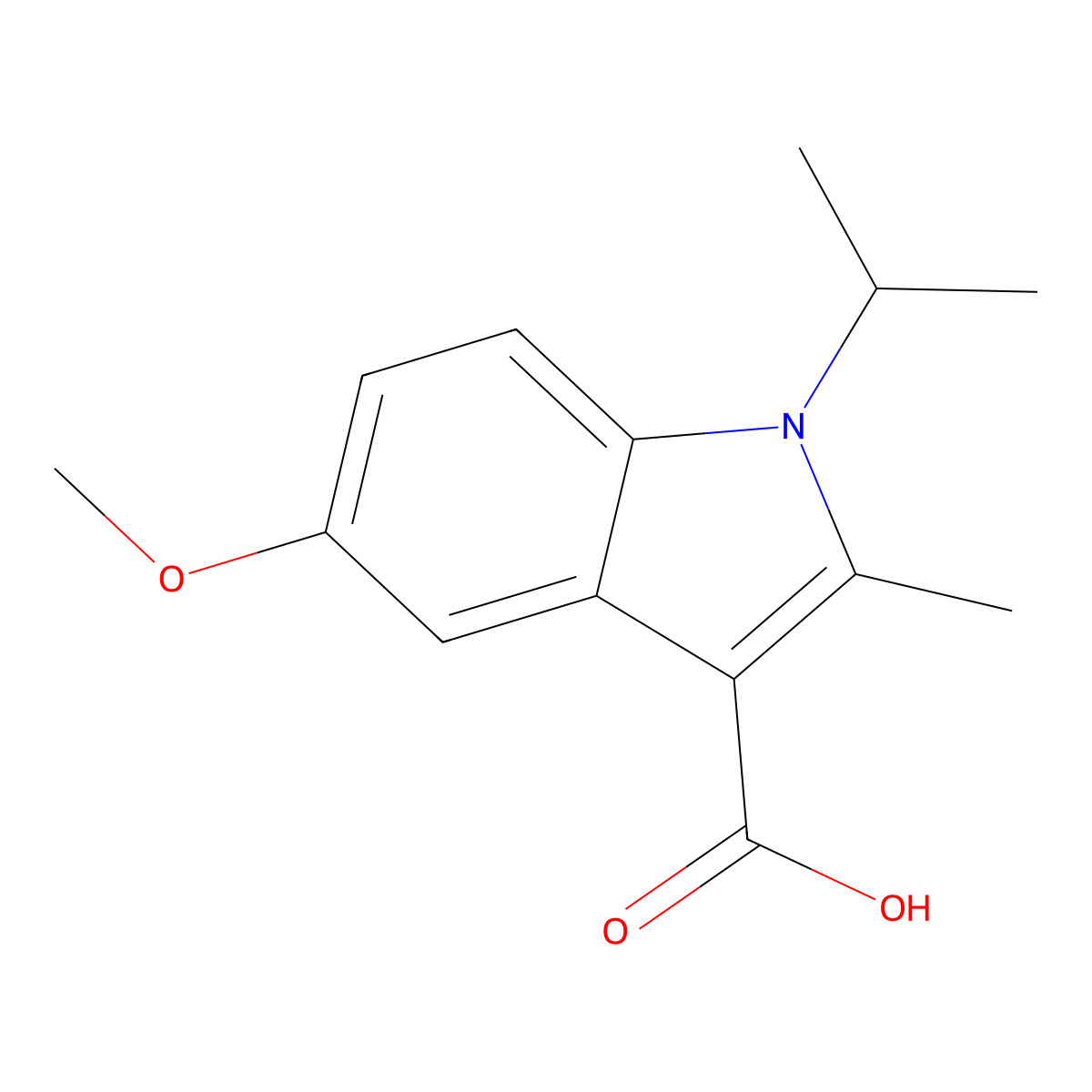 1-Isopropyl-5-methoxy-2-methyl-1H-indole-3-carboxylic acid molecular structure, CAS 309936-94-5