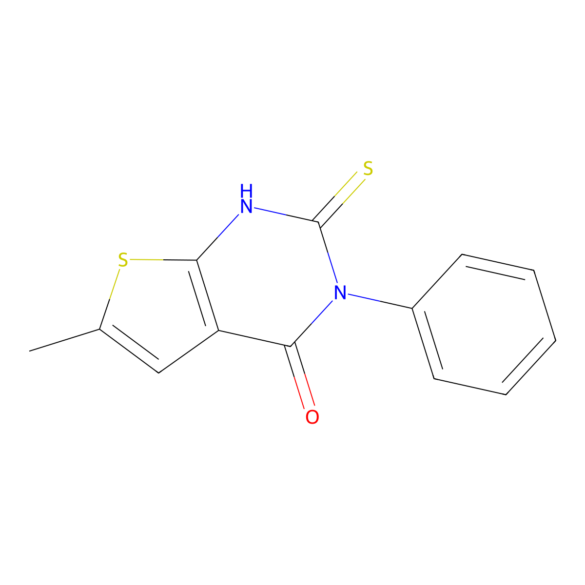 6-methyl-3-phenyl-2-sulfanylthieno[2,3-d]pyrimidin-4(3H)-one molecular structure, CAS 309937-01-7