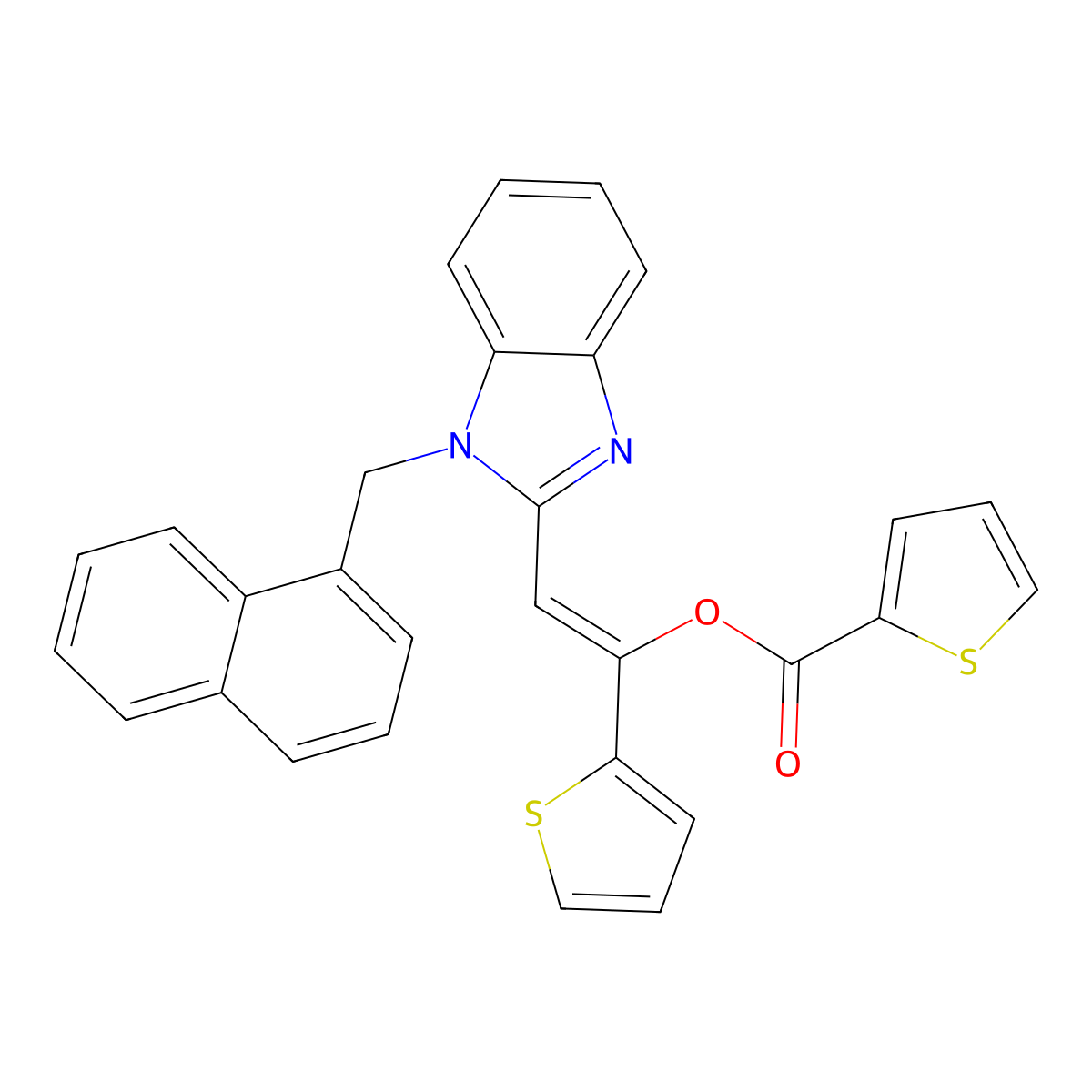2-[1-(1-Naphthalenylmethyl)-1H-benzimidazol-2-yl]-1-(2-thienyl)ethenyl 2-thiophenecarboxylate molecular structure, CAS 309938-25-8