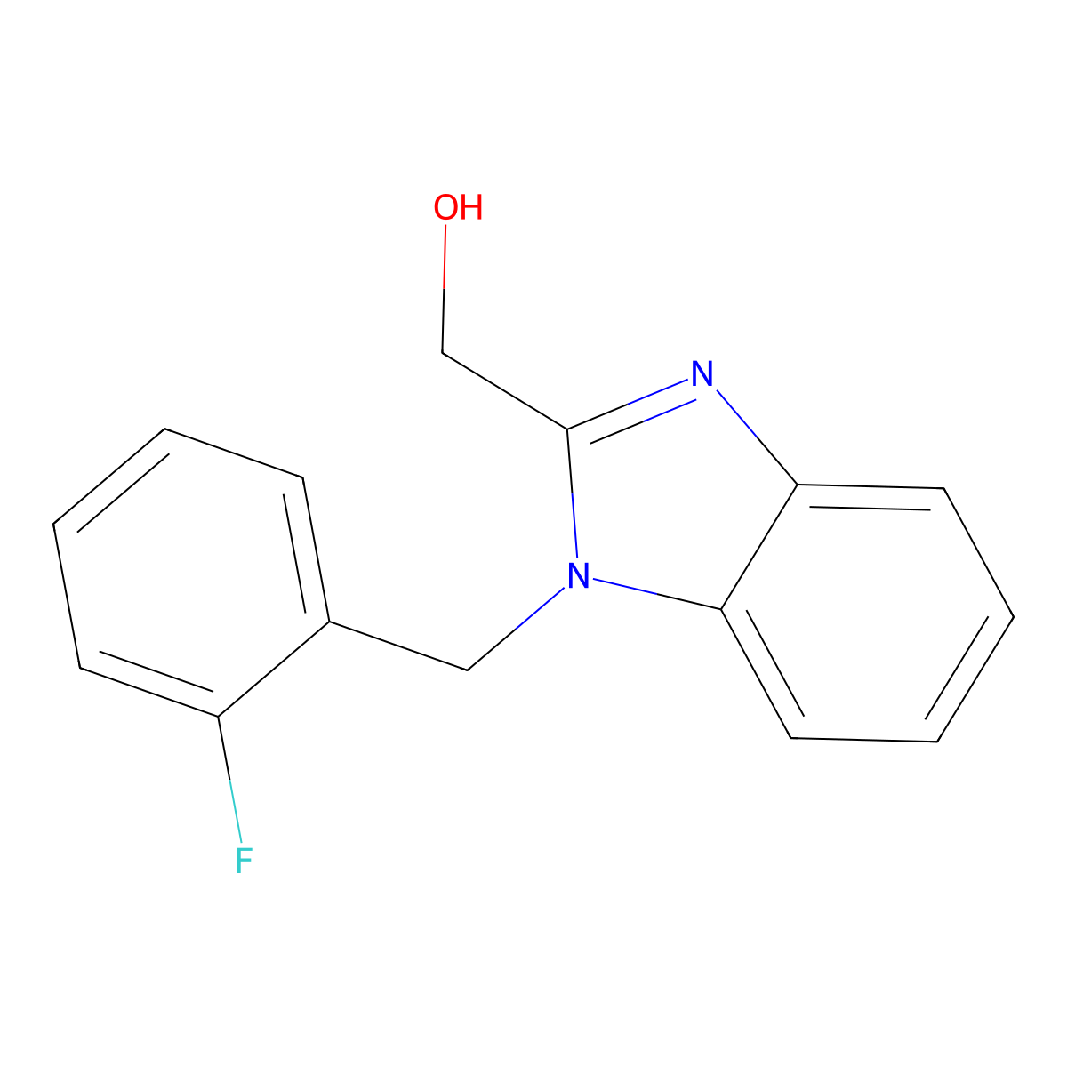 [1-(2-fluorobenzyl)-1H-benzimidazol-2-yl]methanol molecular structure, CAS 309938-27-0