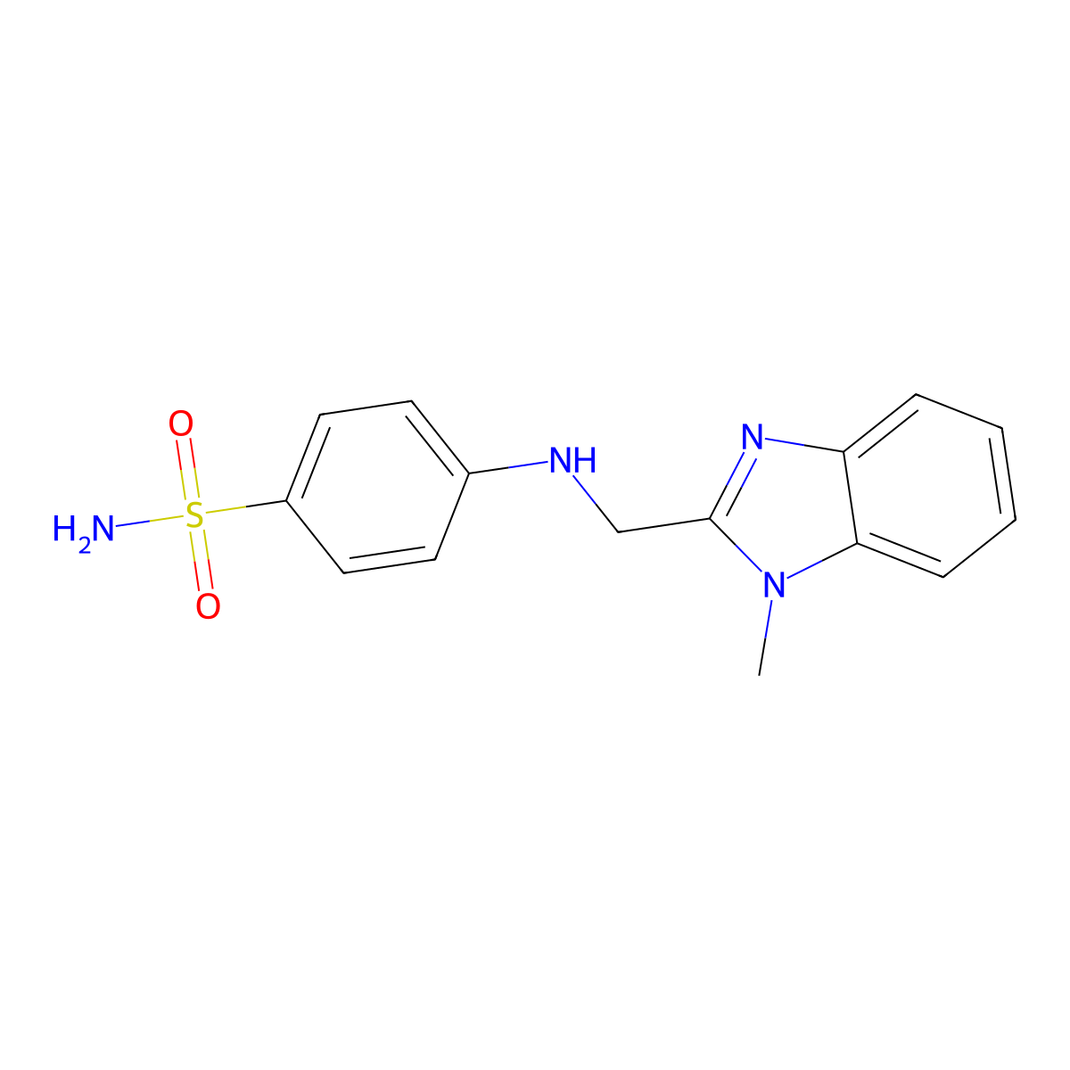 4-[(1-Methylbenzimidazol-2-yl)methylamino]benzenesulfonamide molecular structure, CAS 309938-32-7