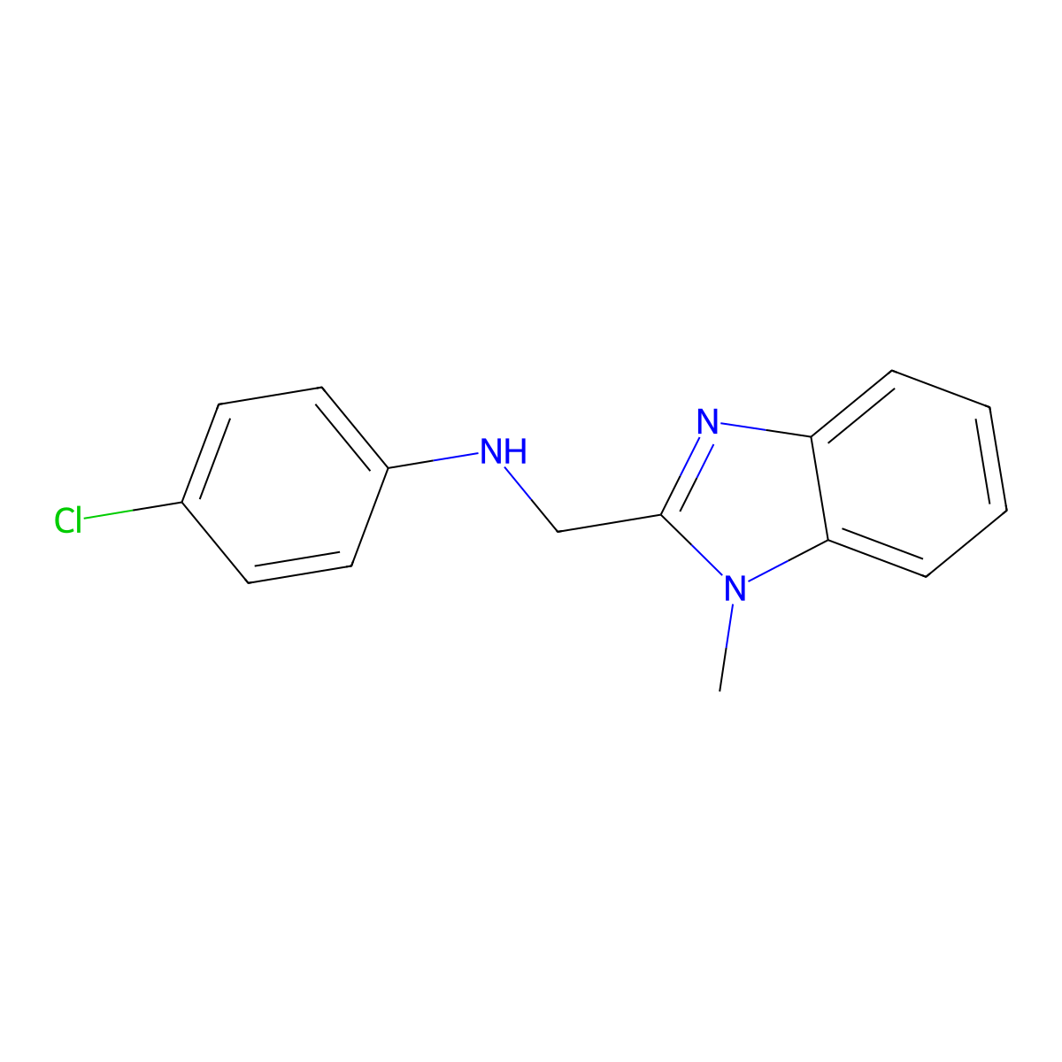 4-chloro-N-[(1-methylbenzimidazol-2-yl)methyl]aniline molecular structure, CAS 309938-33-8