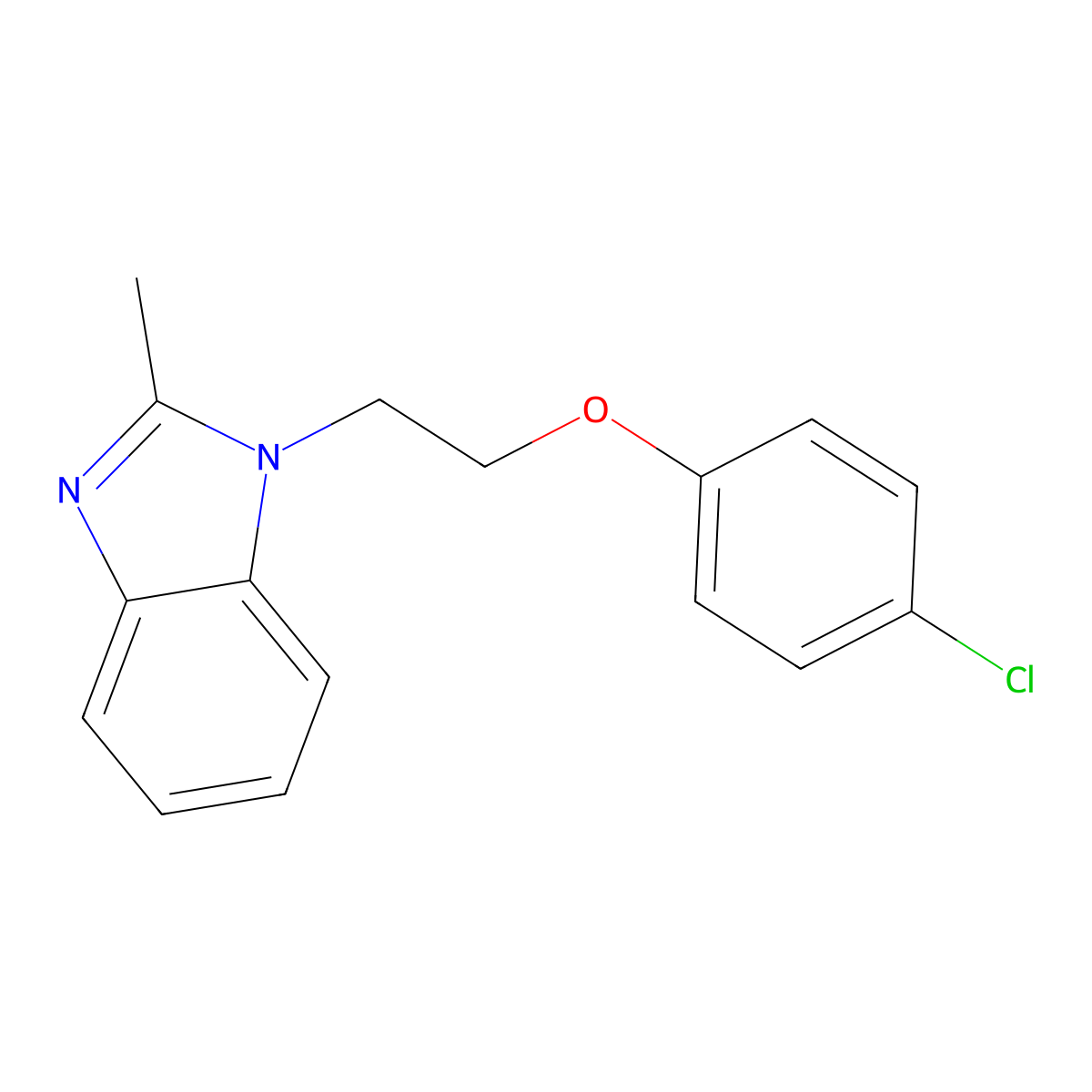1-[2-(4-Chlorophenoxy)ethyl]-2-methylbenzimidazole molecular structure, CAS 309938-36-1