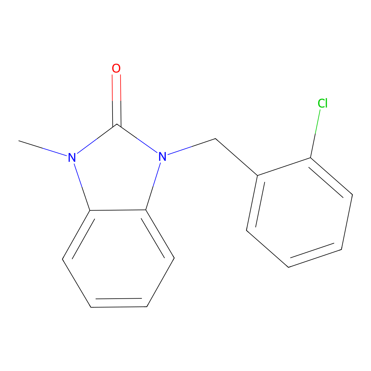 1-(2-chlorobenzyl)-3-methyl-1,3-dihydro-2H-benzimidazol-2-one molecular structure, CAS 309938-41-8