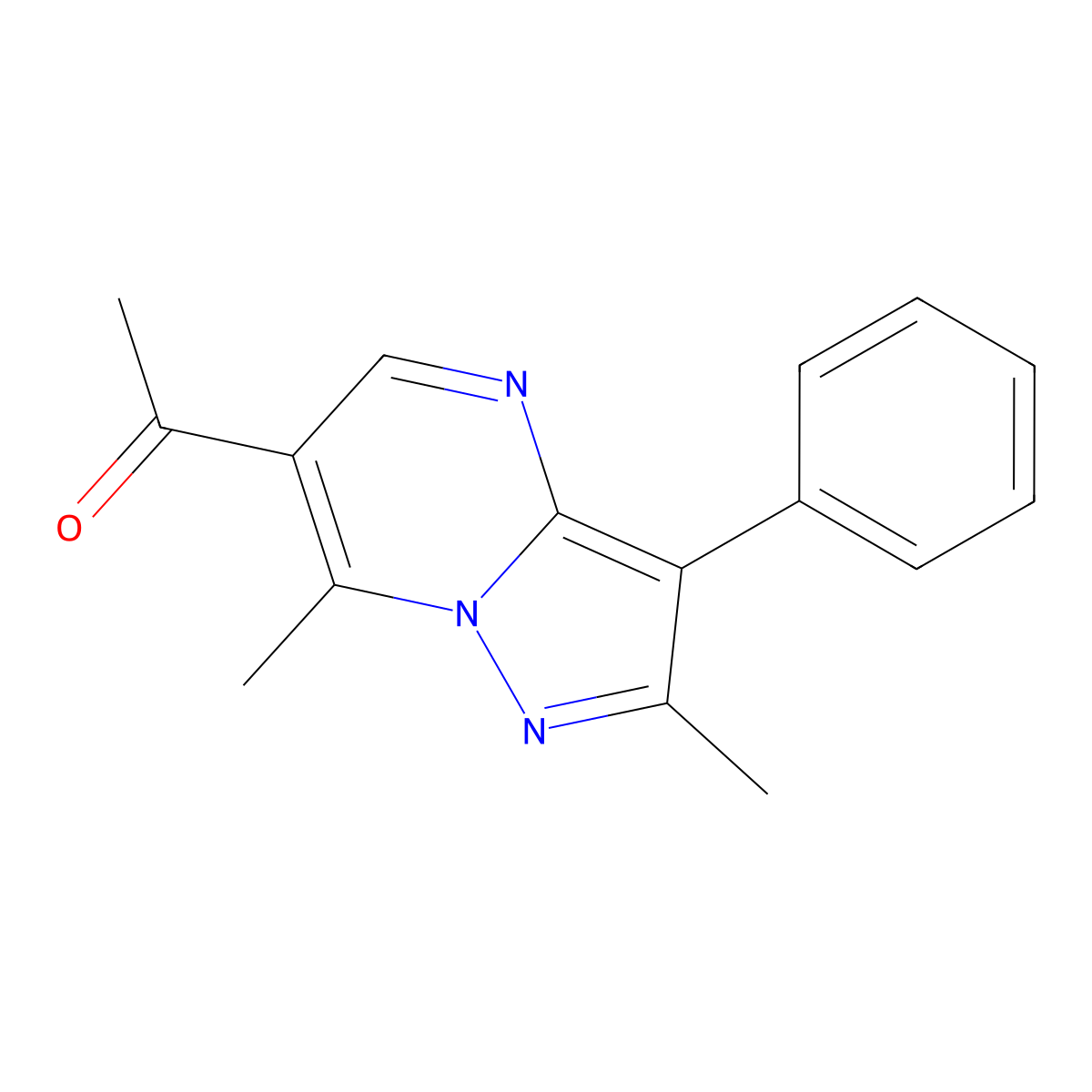 1-(2,7-Dimethyl-3-phenylpyrazolo[1,5-a]pyrimidin-6-yl)ethanone molecular structure, CAS 309938-92-9