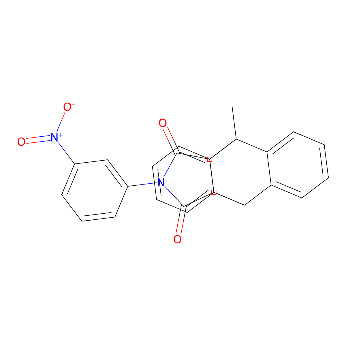 9-methyl-13-(3-nitrophenyl)-10,11-dihydro-9H-9,10-[3,4]epipyrroloanthracene-12,14(13H,15H)-dione molecular structure, CAS 309938-96-3