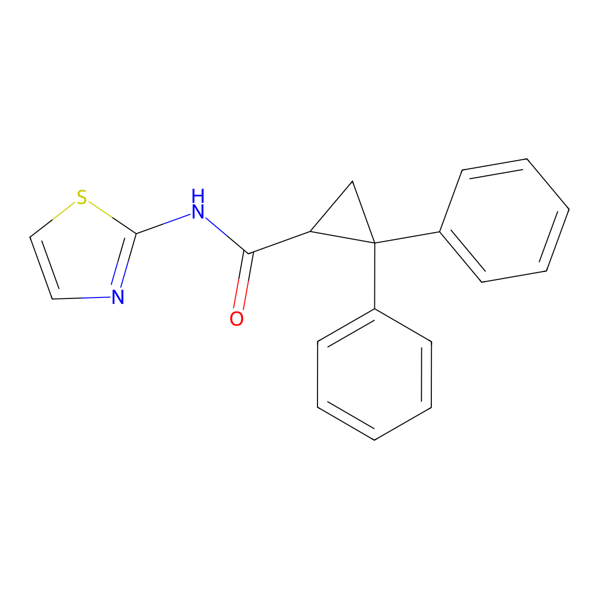 2,2-diphenyl-N-(1,3-thiazol-2-yl)cyclopropanecarboxamide molecular structure, CAS 309939-19-3