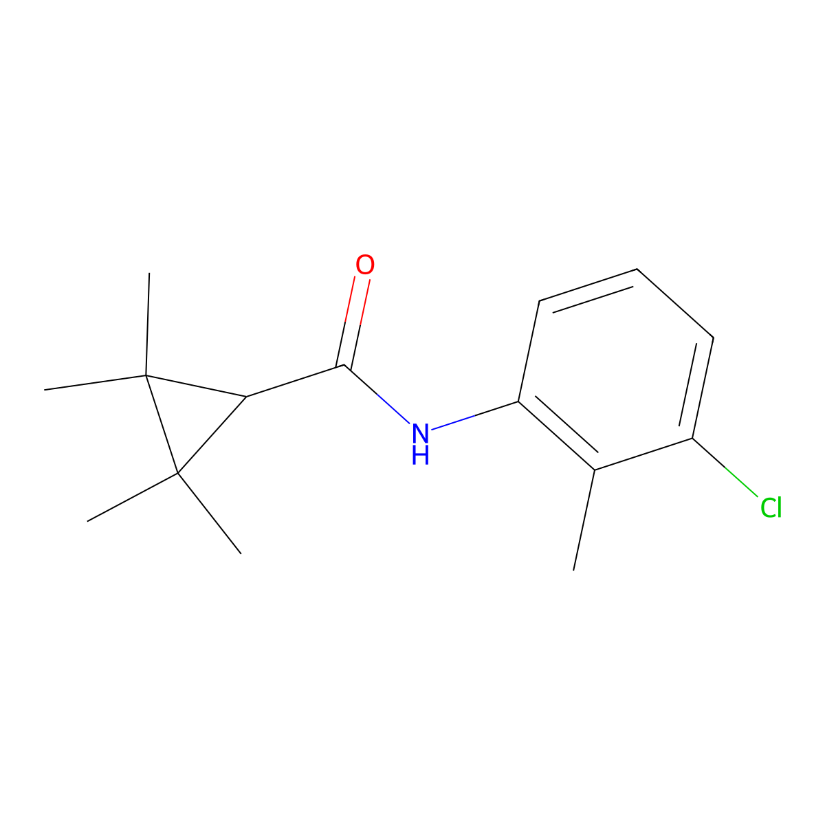 N-(3-chloro-2-methylphenyl)-2,2,3,3-tetramethylcyclopropane-1-carboxamide molecular structure, CAS 309939-26-2