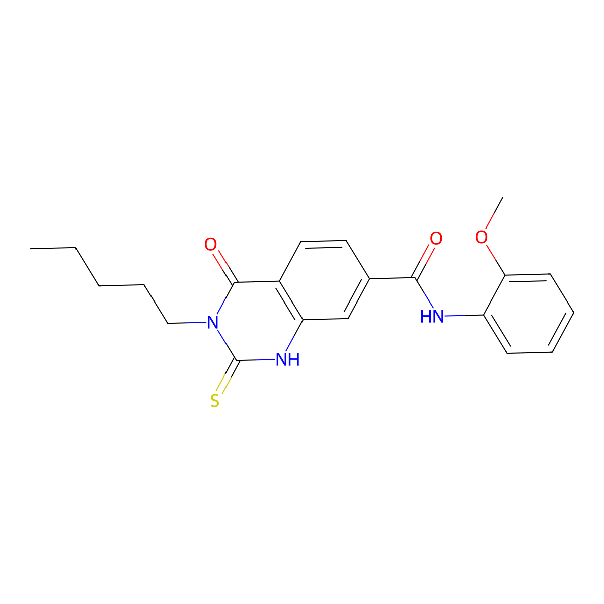 N-(2-methoxyphenyl)-4-oxo-3-pentyl-2-sulfanylidene-1H-quinazoline-7-carboxamide molecular structure, CAS 309940-44-1