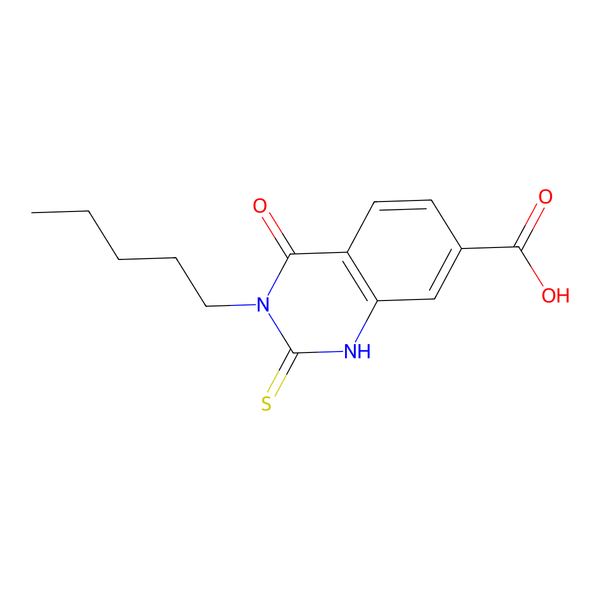 4-Oxo-3-pentyl-2-thioxo-1,2,3,4-tetrahydroquinazoline-7-carboxylic acid molecular structure, CAS 309940-73-6