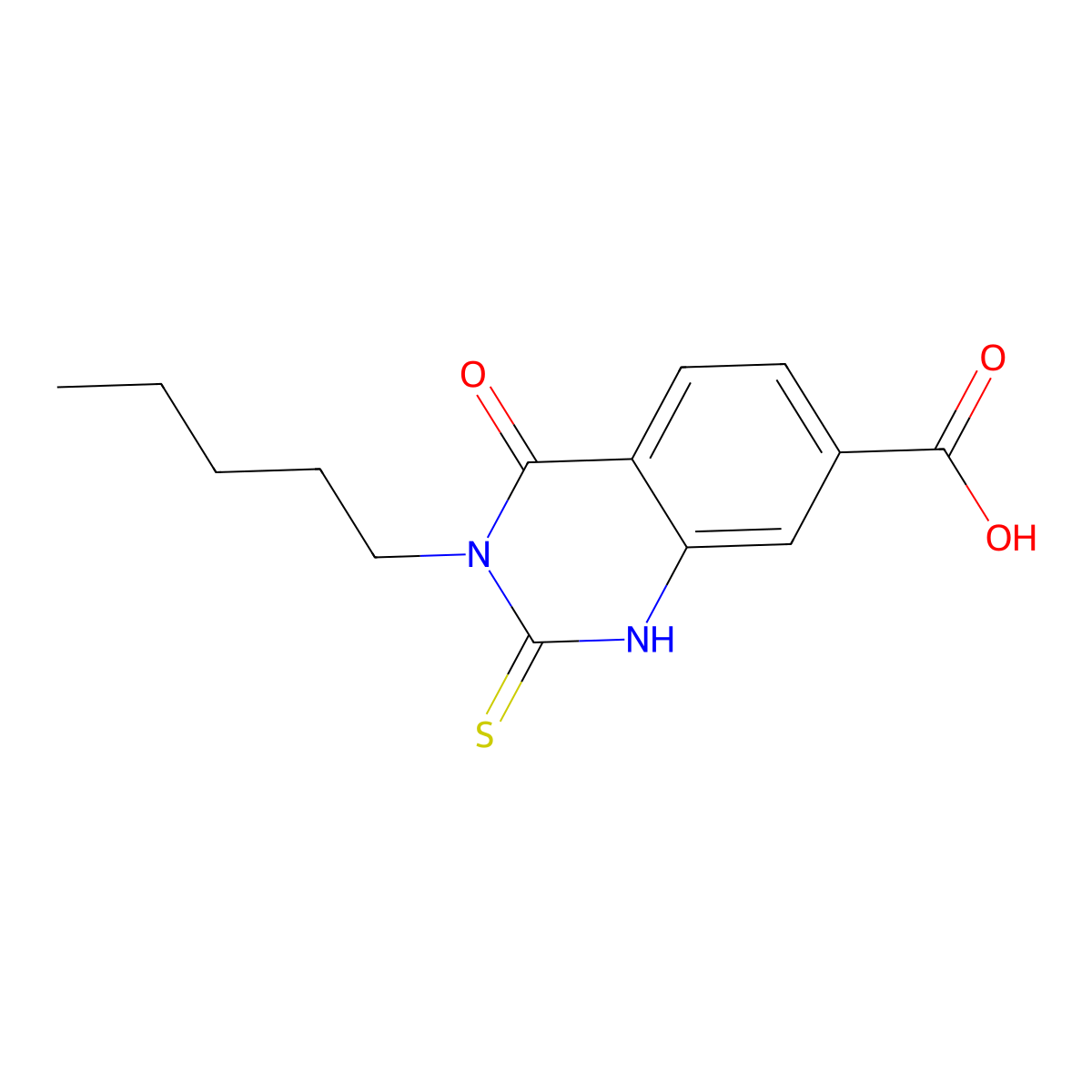 4-Oxo-3-pentyl-2-thioxo-1,2,3,4-tetrahydroquinazoline-7-carboxylic acid molecular structure, CAS 309940-73-6