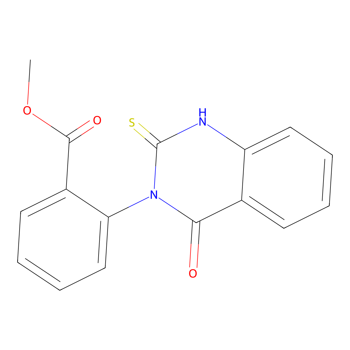 Methyl 2-(4-oxo-2-sulfanylidene-1H-quinazolin-3-yl)benzoate molecular structure, CAS 309940-88-3