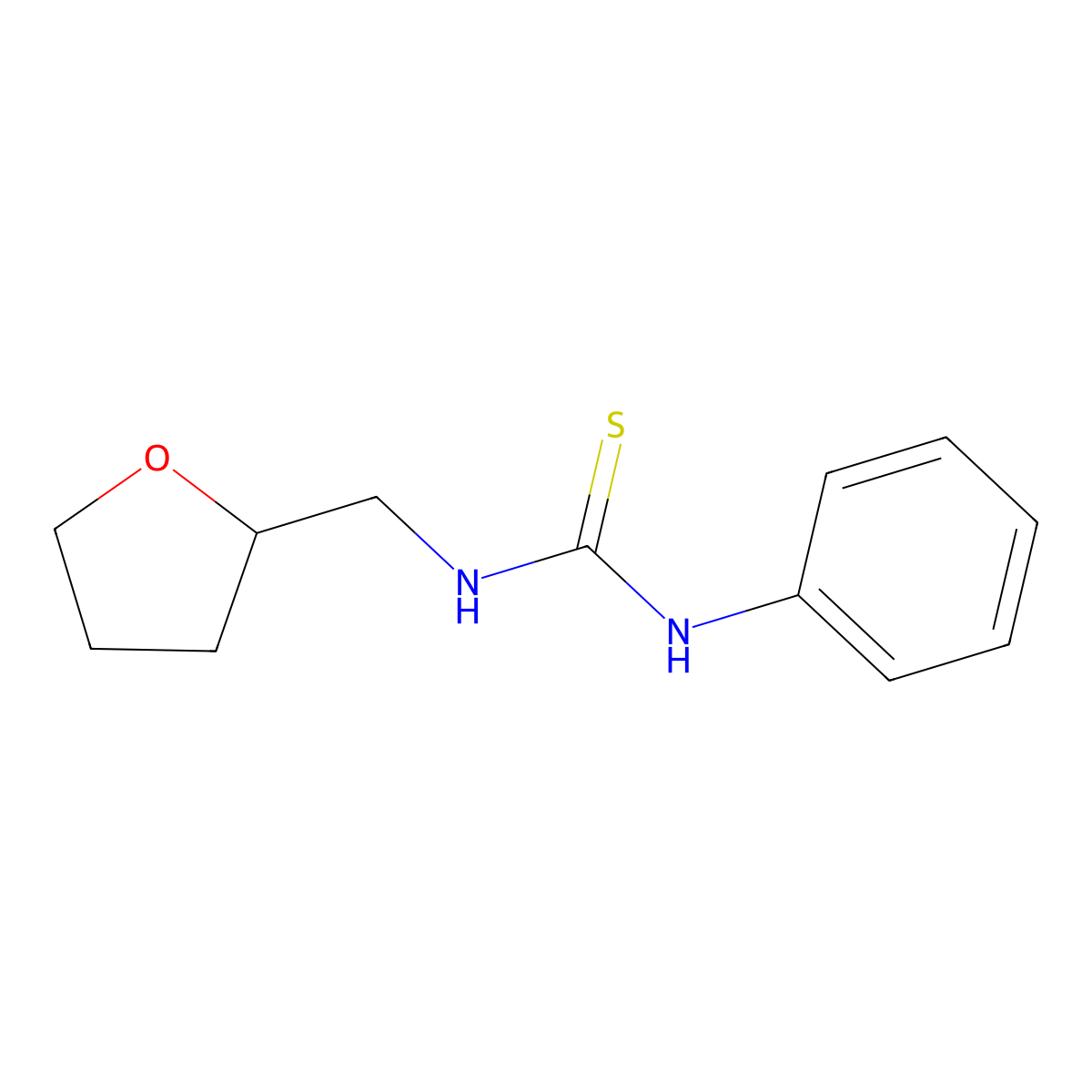 1-Phenyl-3-((tetrahydrofuran-2-yl)methyl)thiourea molecular structure, CAS 309942-73-2