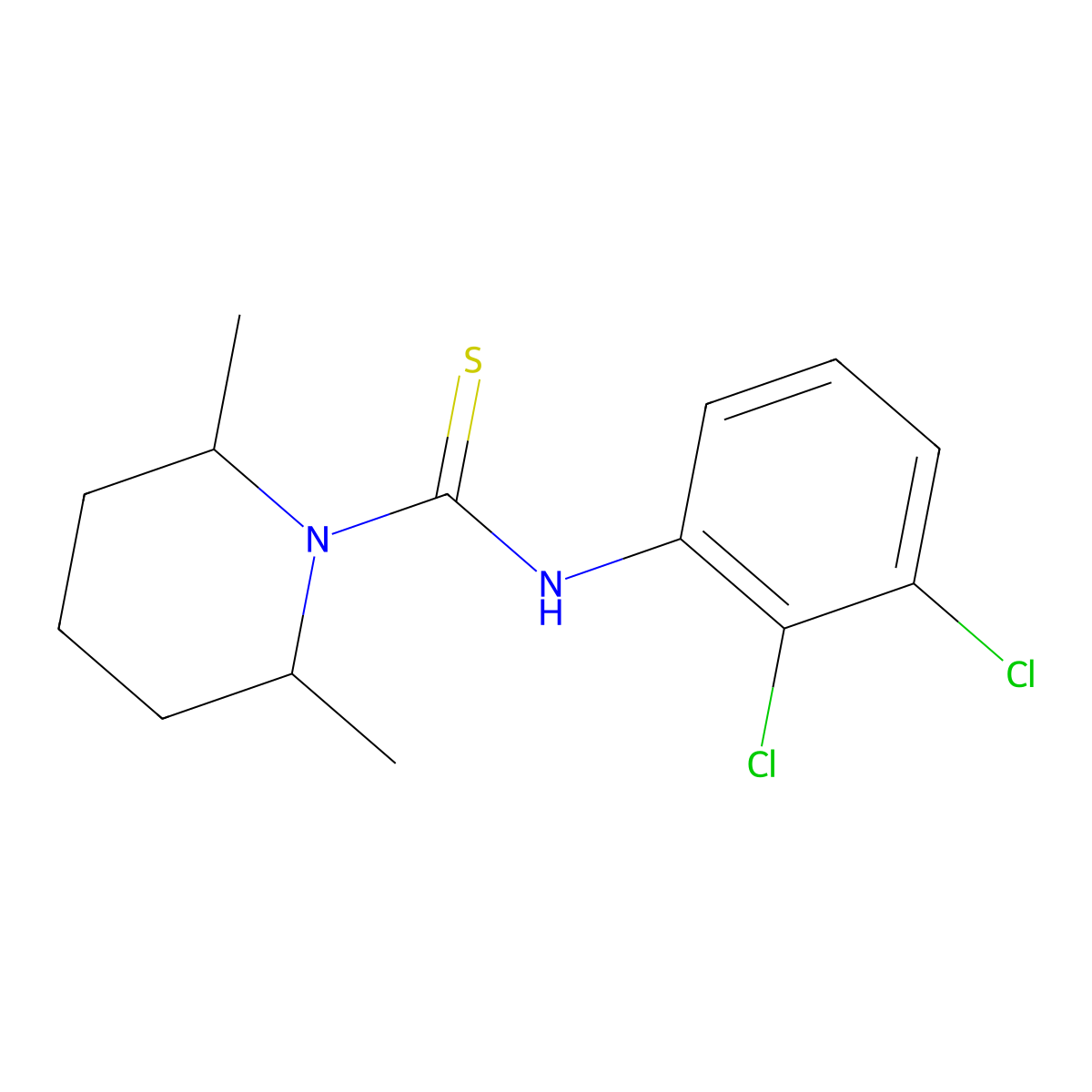 N-(2,3-dichlorophenyl)-2,6-dimethylpiperidine-1-carbothioamide molecular structure, CAS 309942-75-4