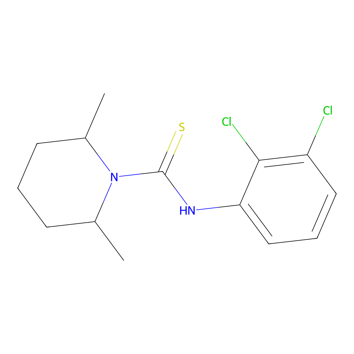 N-(2,3-dichlorophenyl)-2,6-dimethylpiperidine-1-carbothioamide molecular structure, CAS 309942-75-4